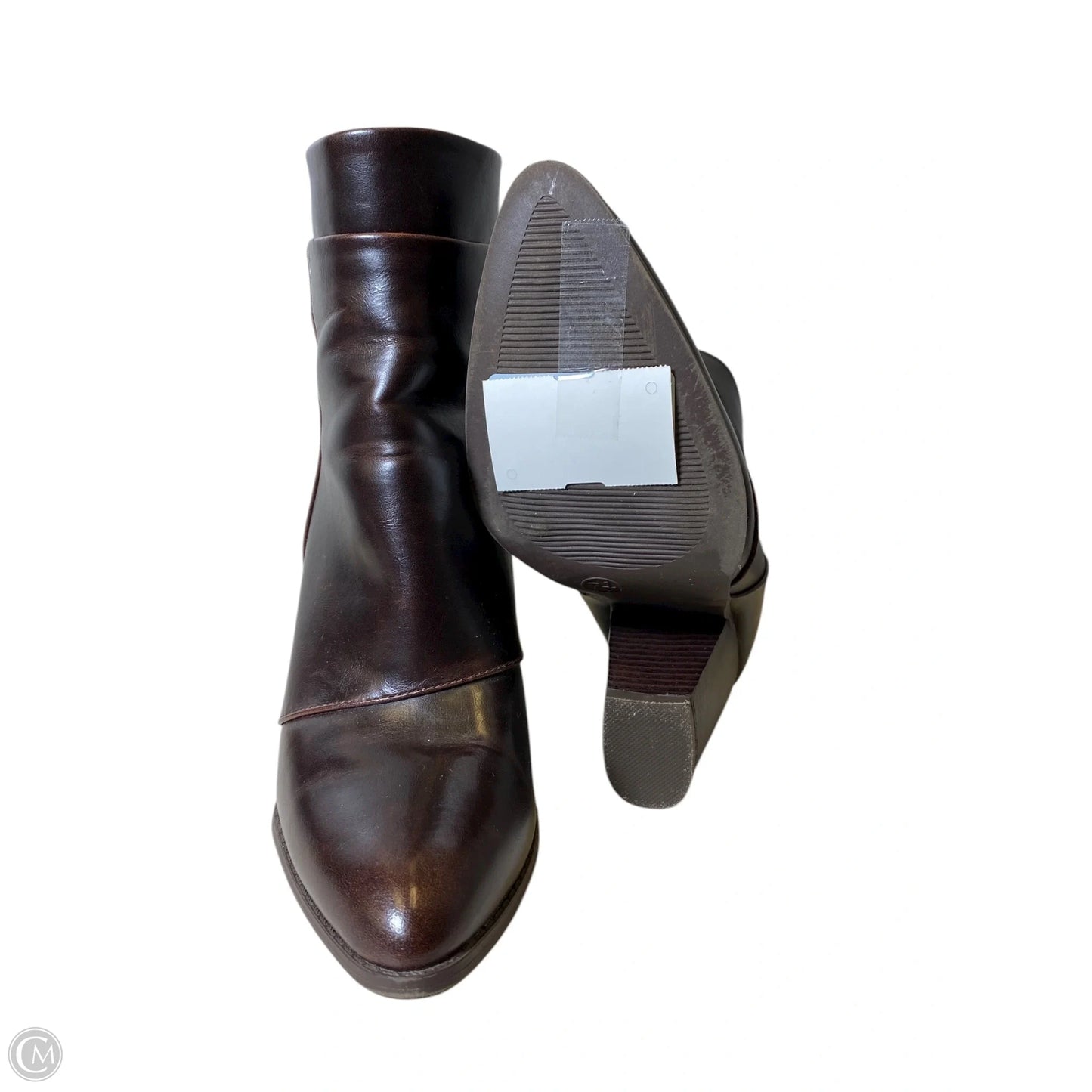Boots Ankle Heels By Clothes Mentor In Brown, Size: 7.5