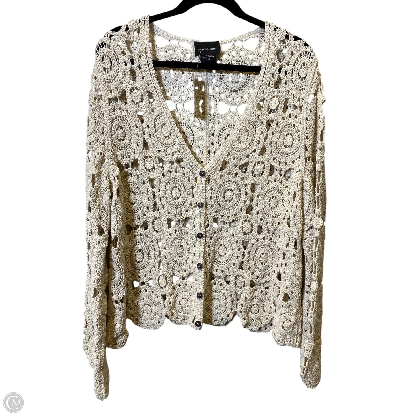 Cardigan By Clothes Mentor In Beige, Size: M