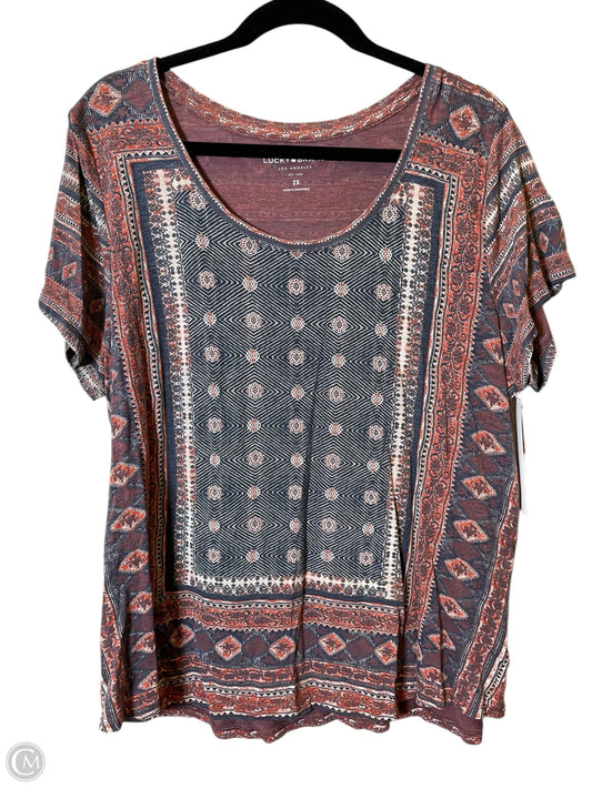 Top Short Sleeve By Lucky Brand In Multi-colored, Size: 2x