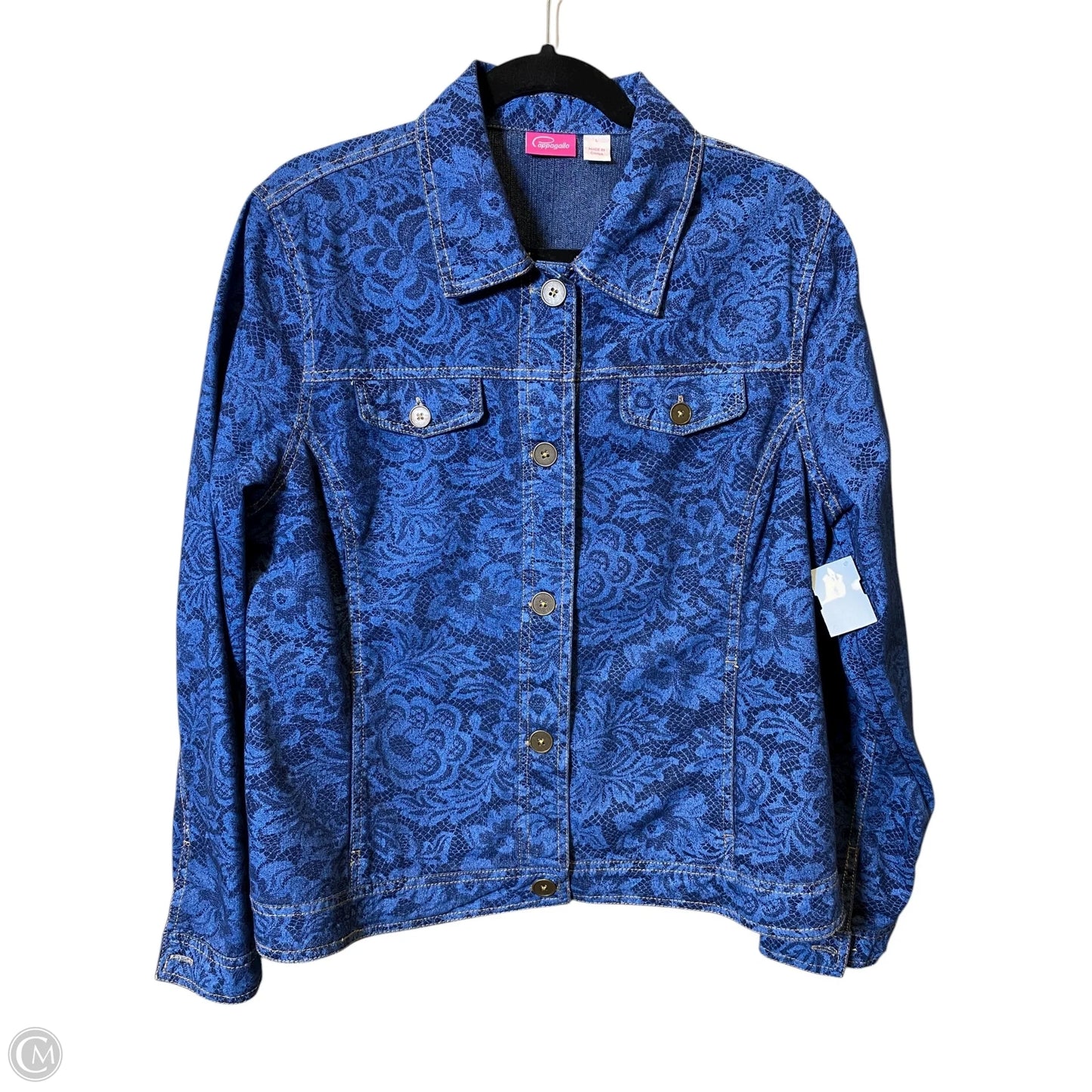 Jacket Denim By Pappagallo In Blue, Size: L