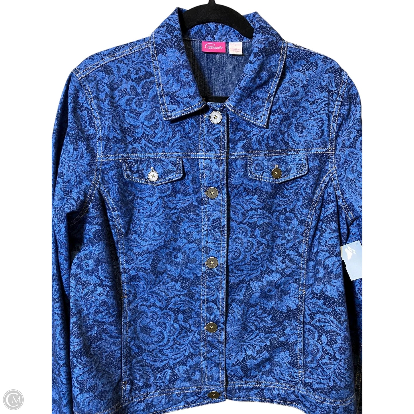 Jacket Denim By Pappagallo In Blue, Size: L