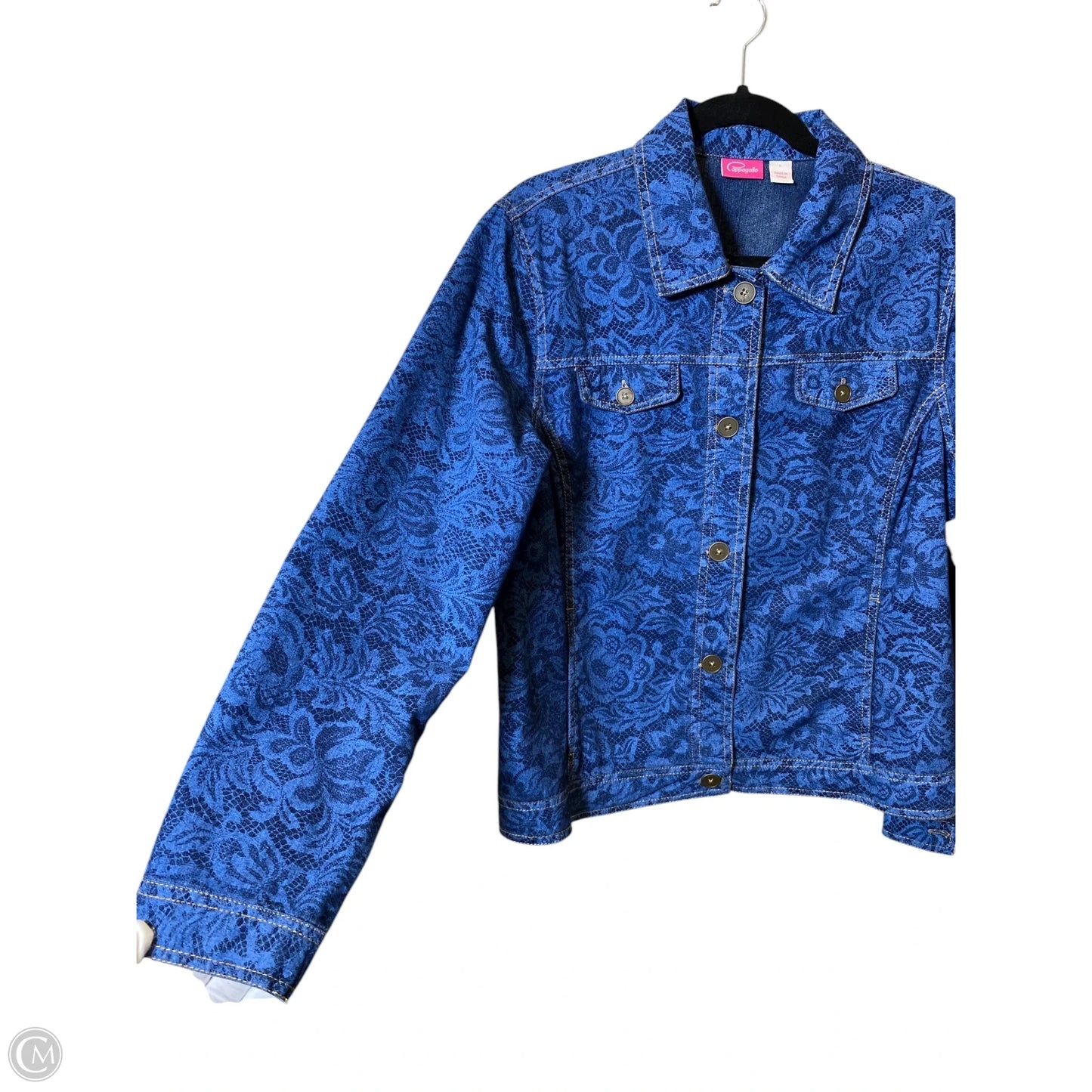Jacket Denim By Pappagallo In Blue, Size: L