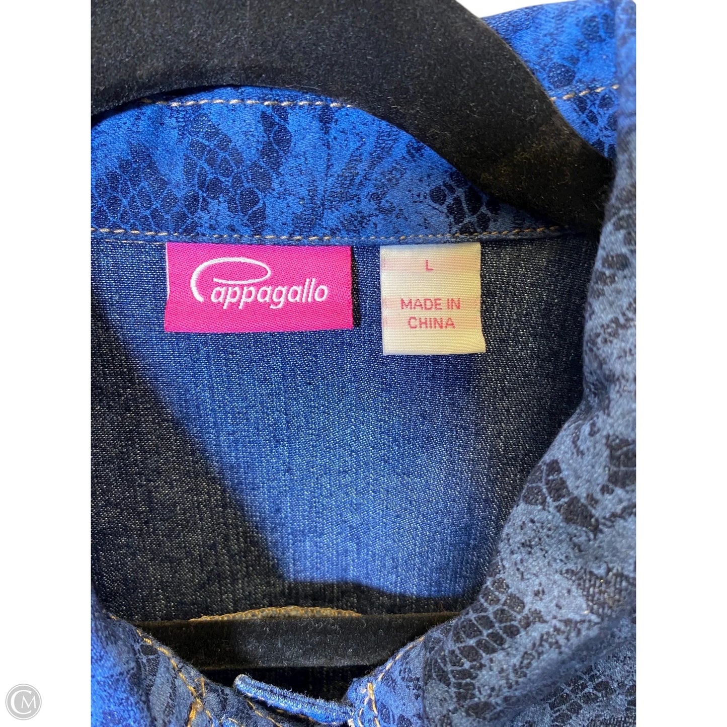 Jacket Denim By Pappagallo In Blue, Size: L