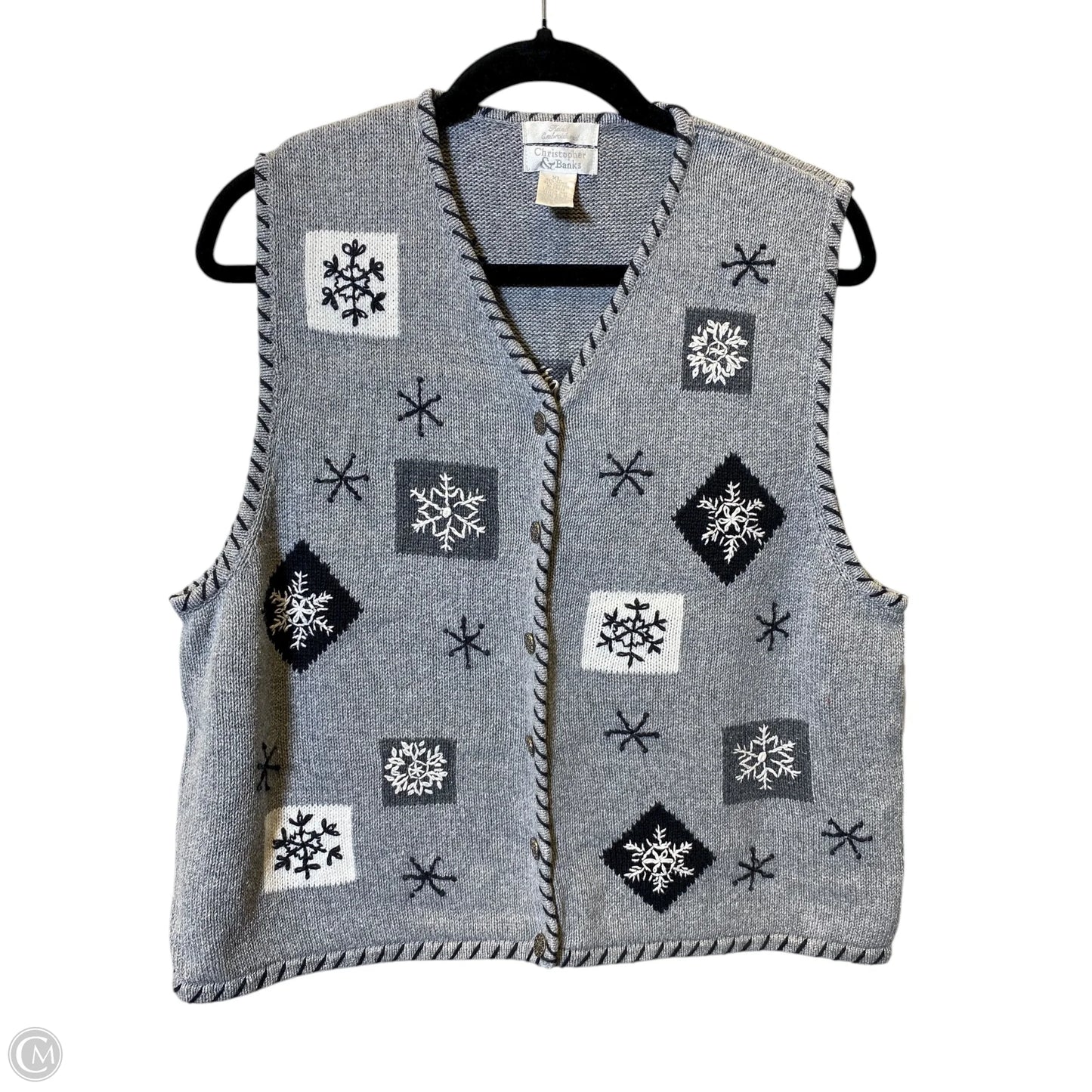 Vest Sweater By Christopher And Banks In Multi-colored, Size: Xl