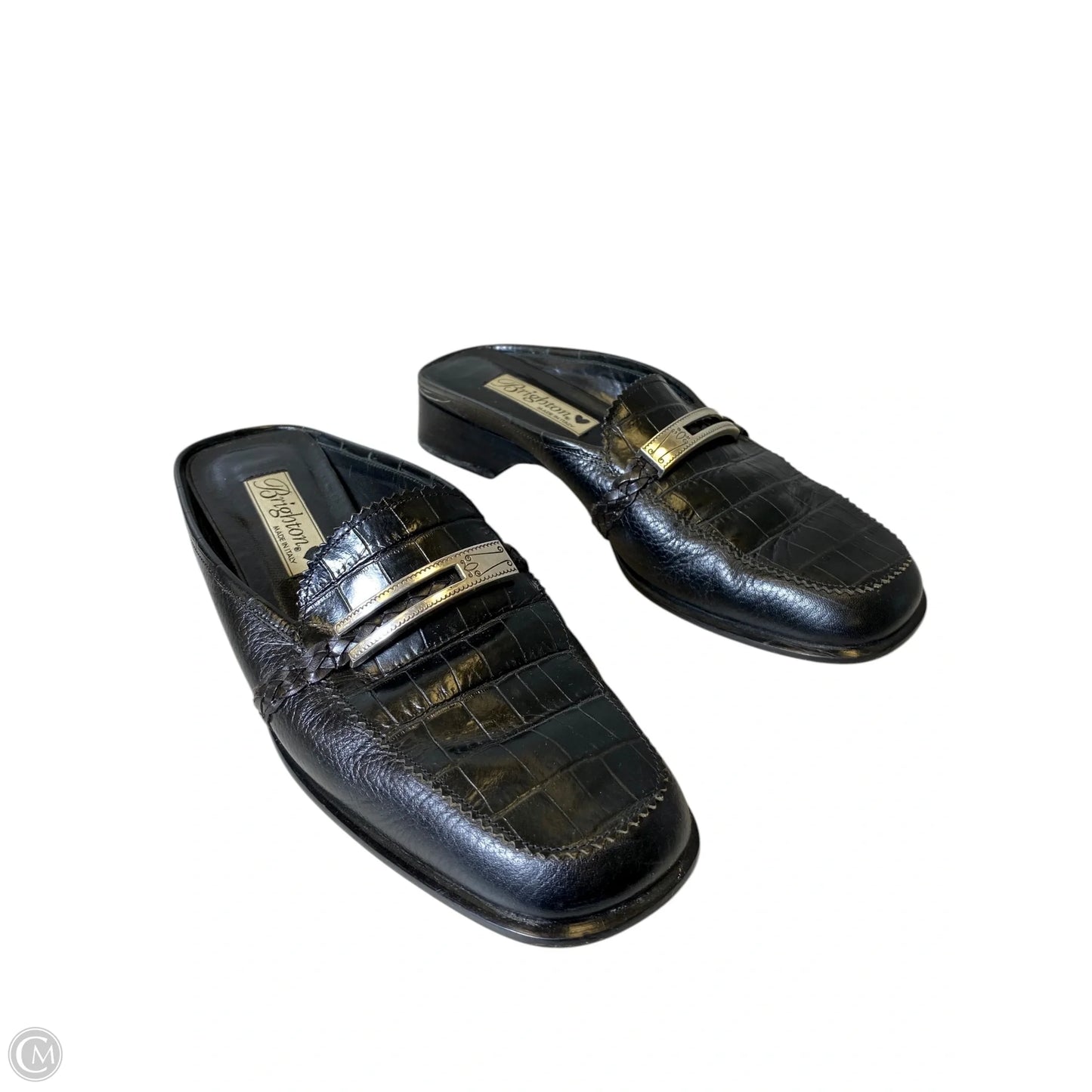 Shoes Heels Block By Brighton In Black & Silver, Size: 8