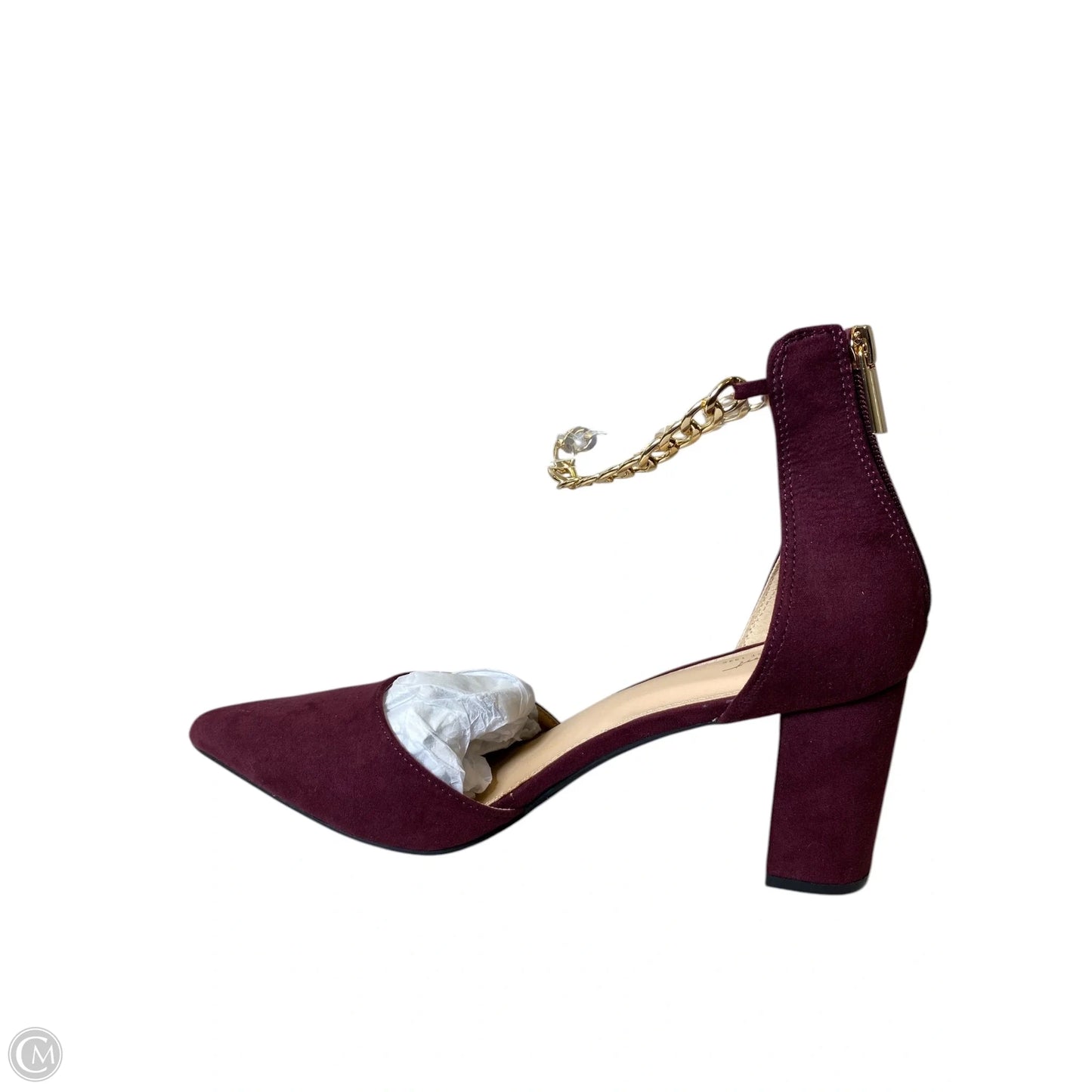 Shoes Heels Block By Comfort Colors In Maroon, Size: 10