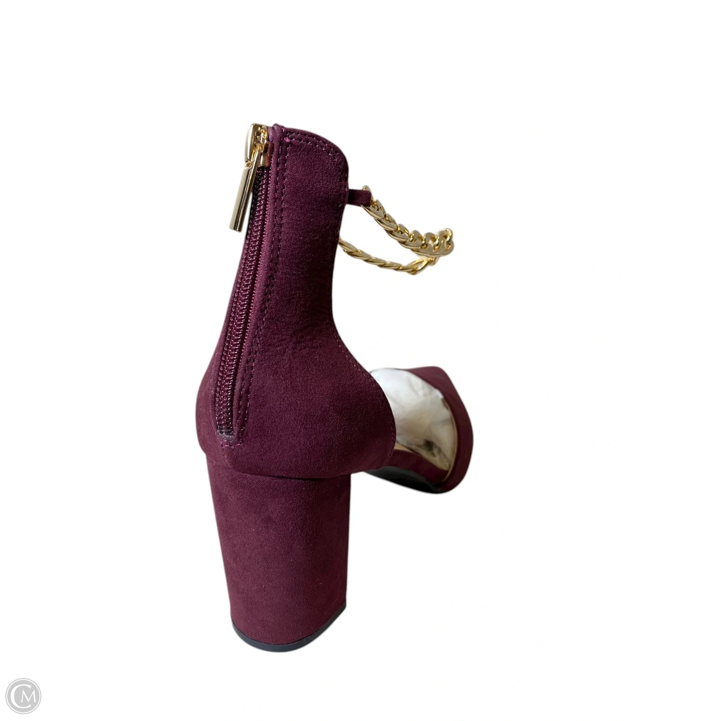 Shoes Heels Block By Comfort Colors In Maroon, Size: 10