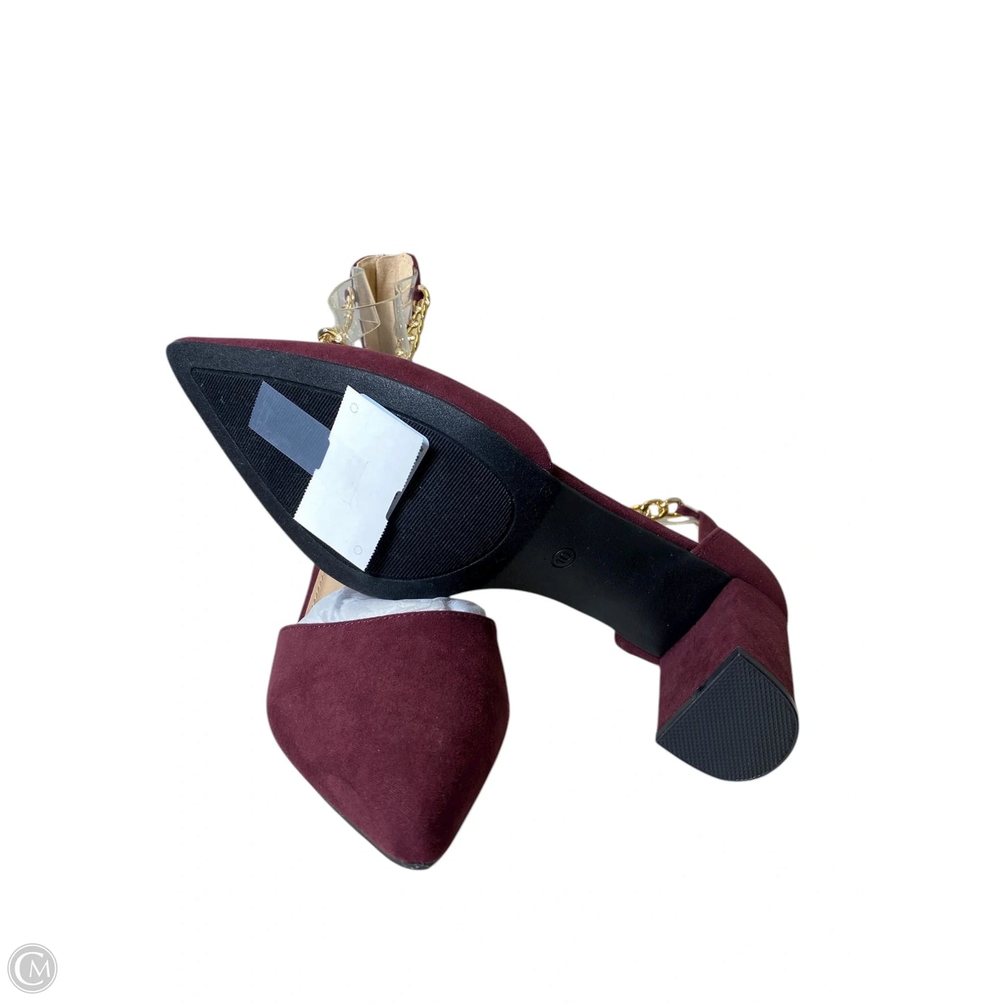 Shoes Heels Block By Comfort Colors In Maroon, Size: 10