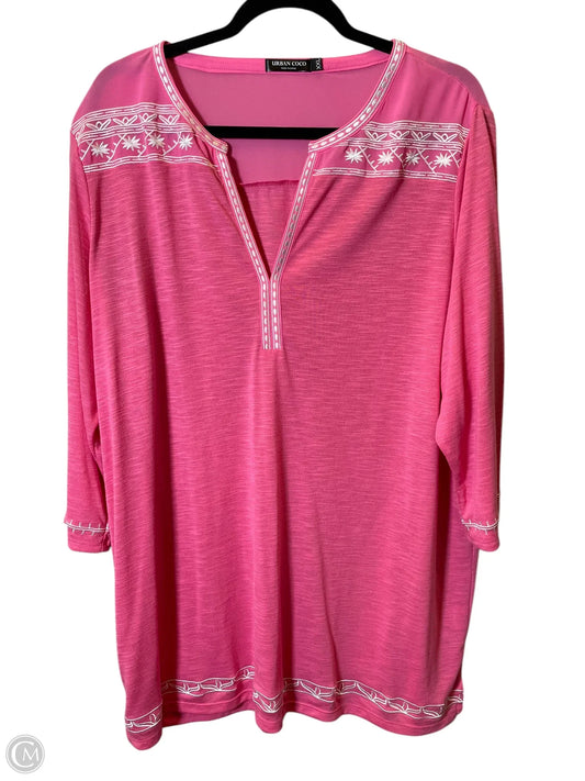 Top Long Sleeve By Clothes Mentor In Pink, Size: Xxl