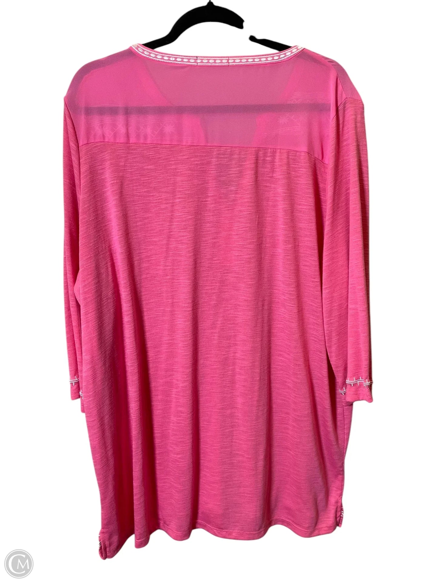 Top Long Sleeve By Clothes Mentor In Pink, Size: Xxl