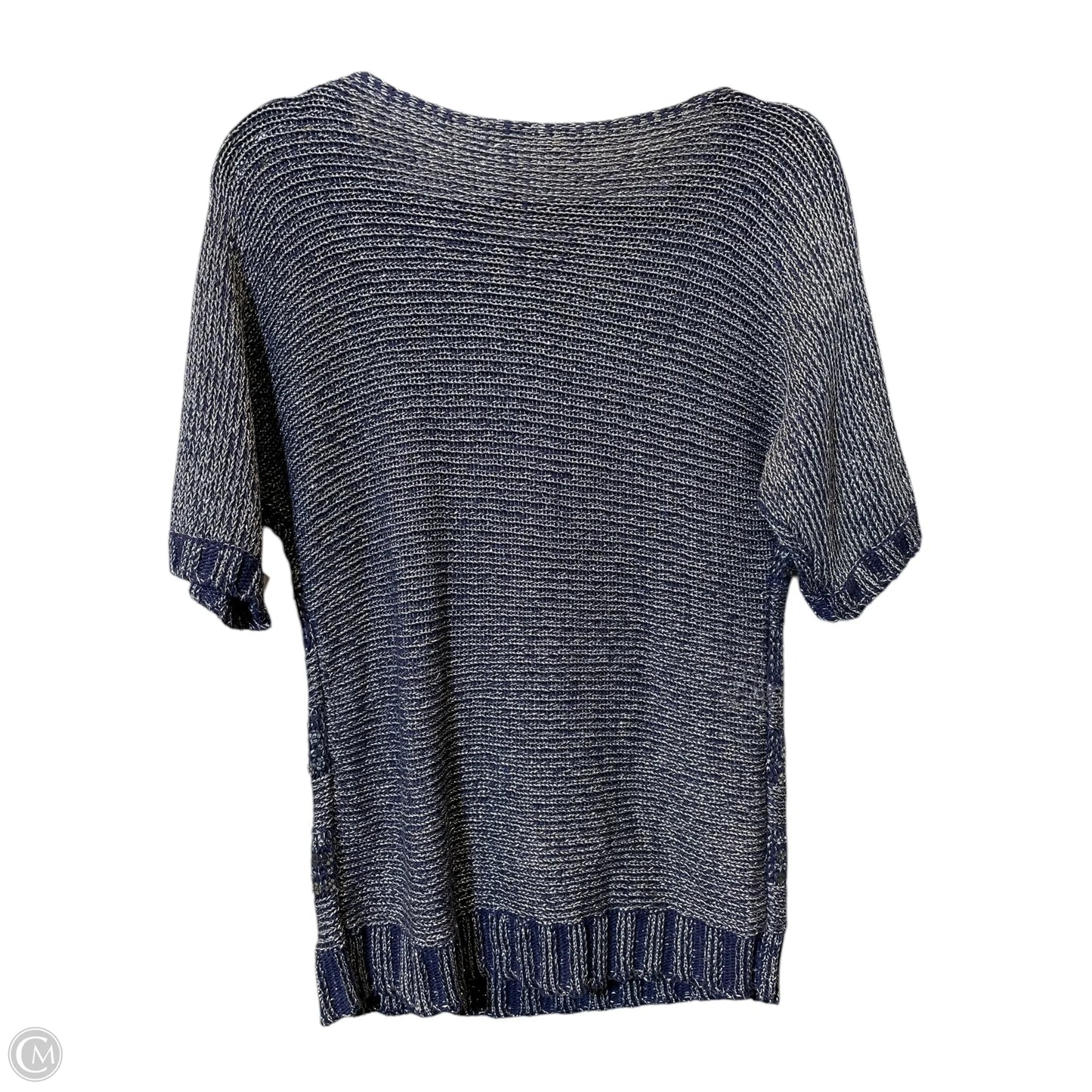 Blouse Short Sleeve By Chicos In Navy, Size: M