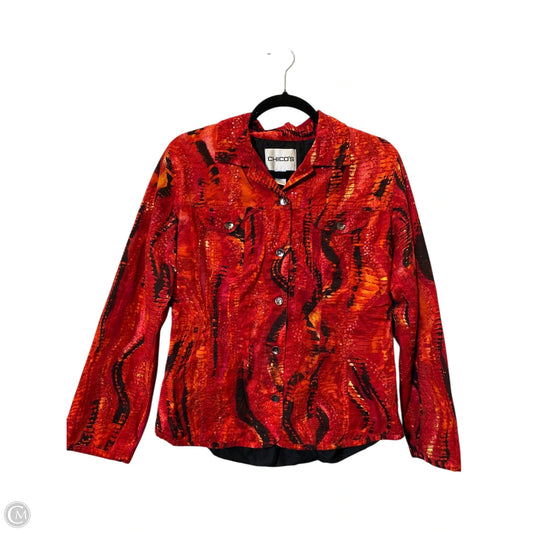 Top Long Sleeve By Chicos In Multi-colored, Size: M