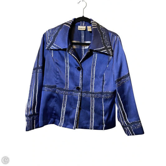 Jacket Other By Chicos In Blue & White, Size: M