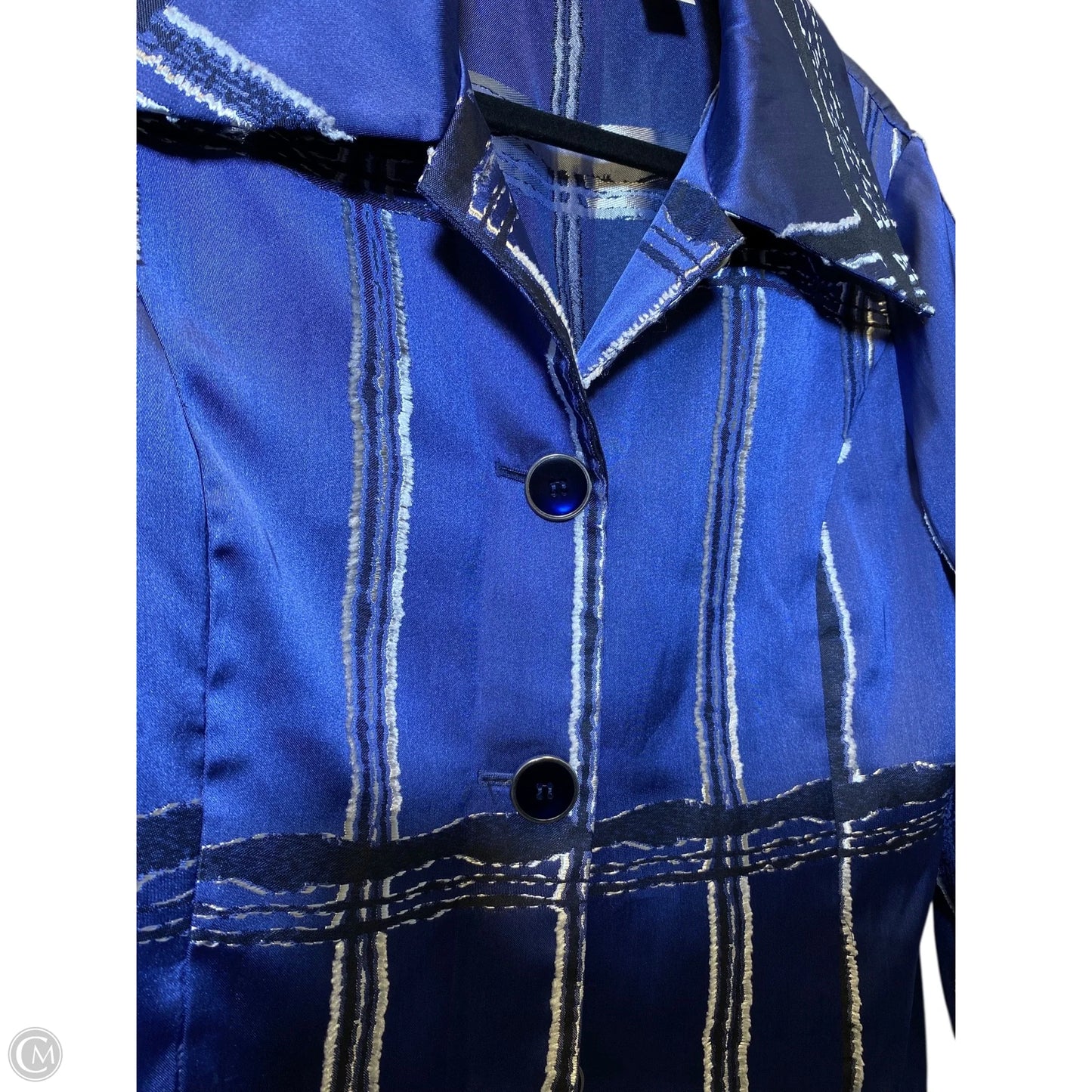 Jacket Other By Chicos In Blue & White, Size: M