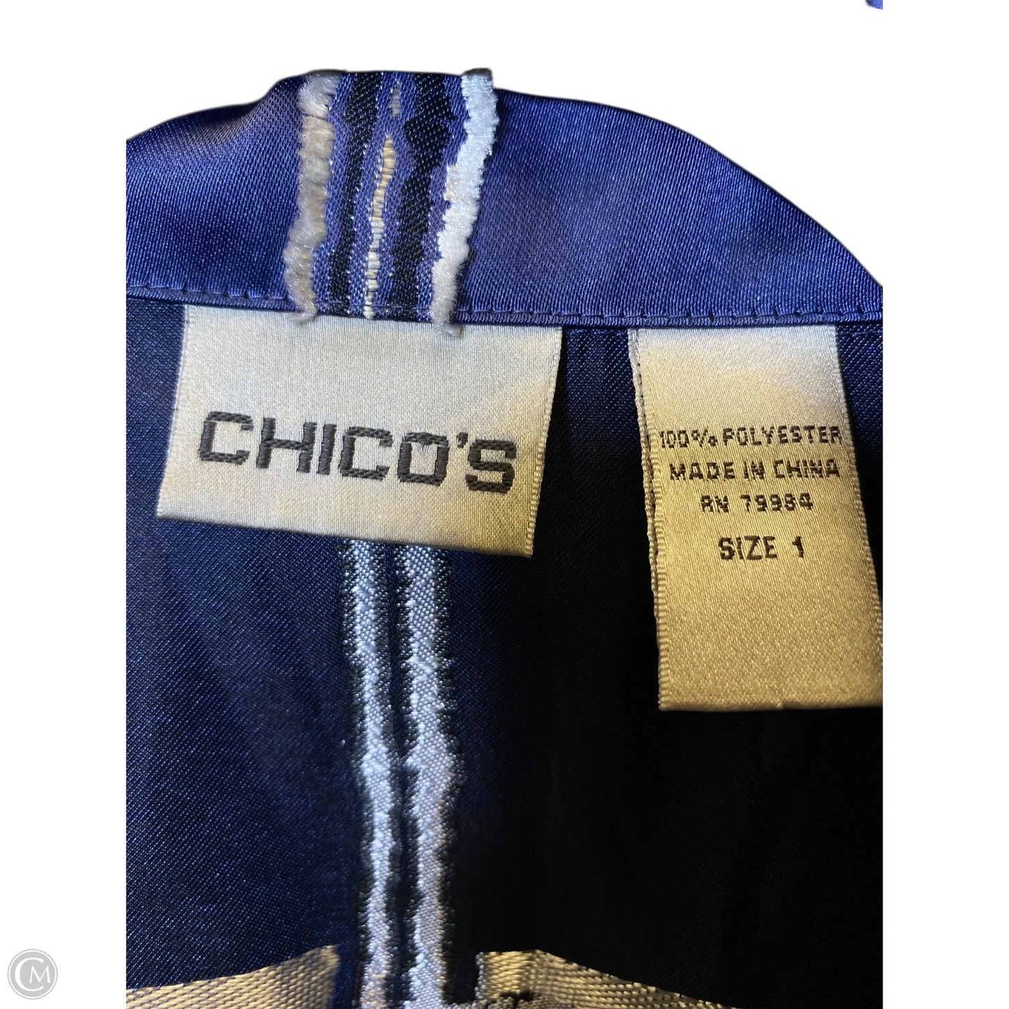 Jacket Other By Chicos In Blue & White, Size: M