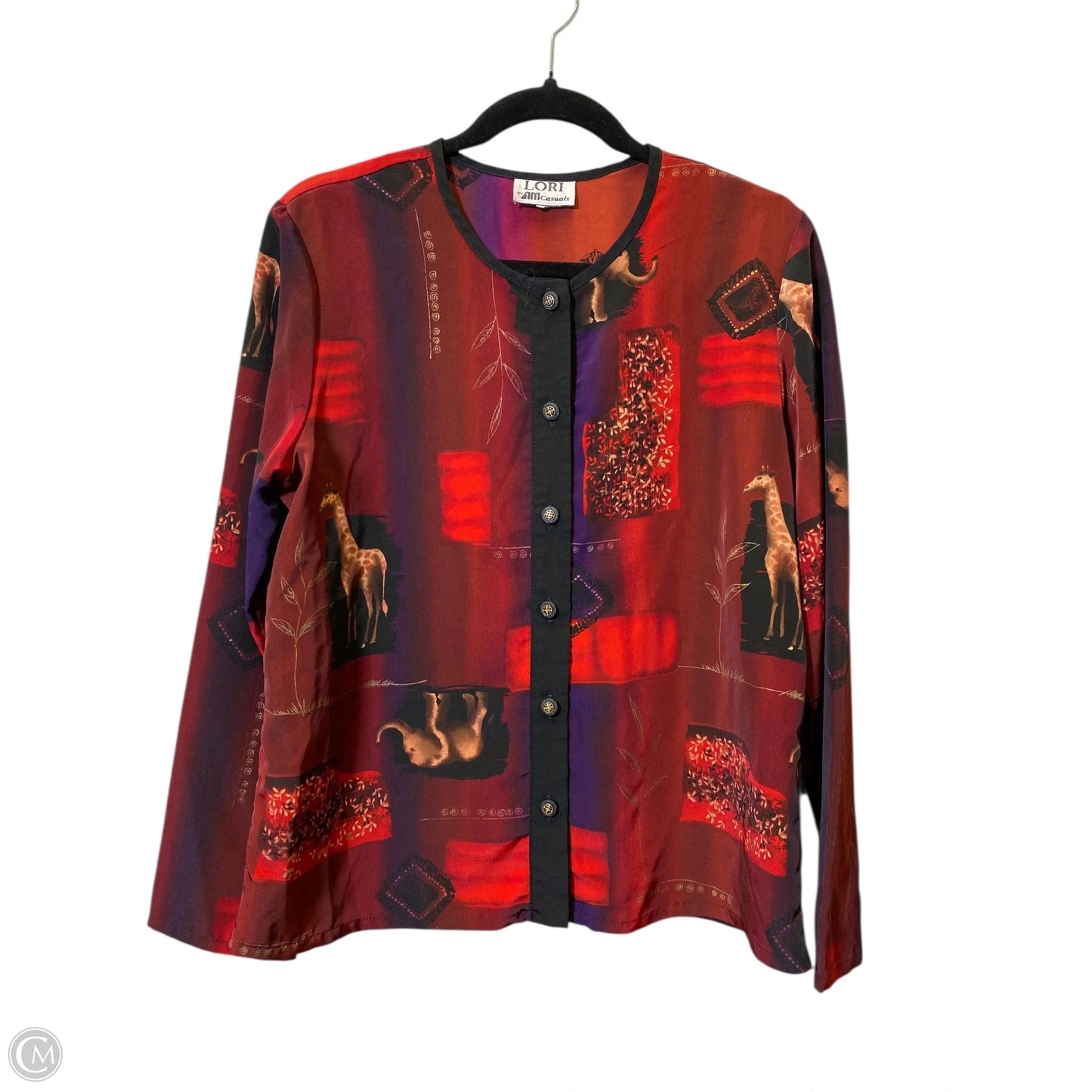 Blouse Long Sleeve By Clothes Mentor In Multi-colored, Size: M