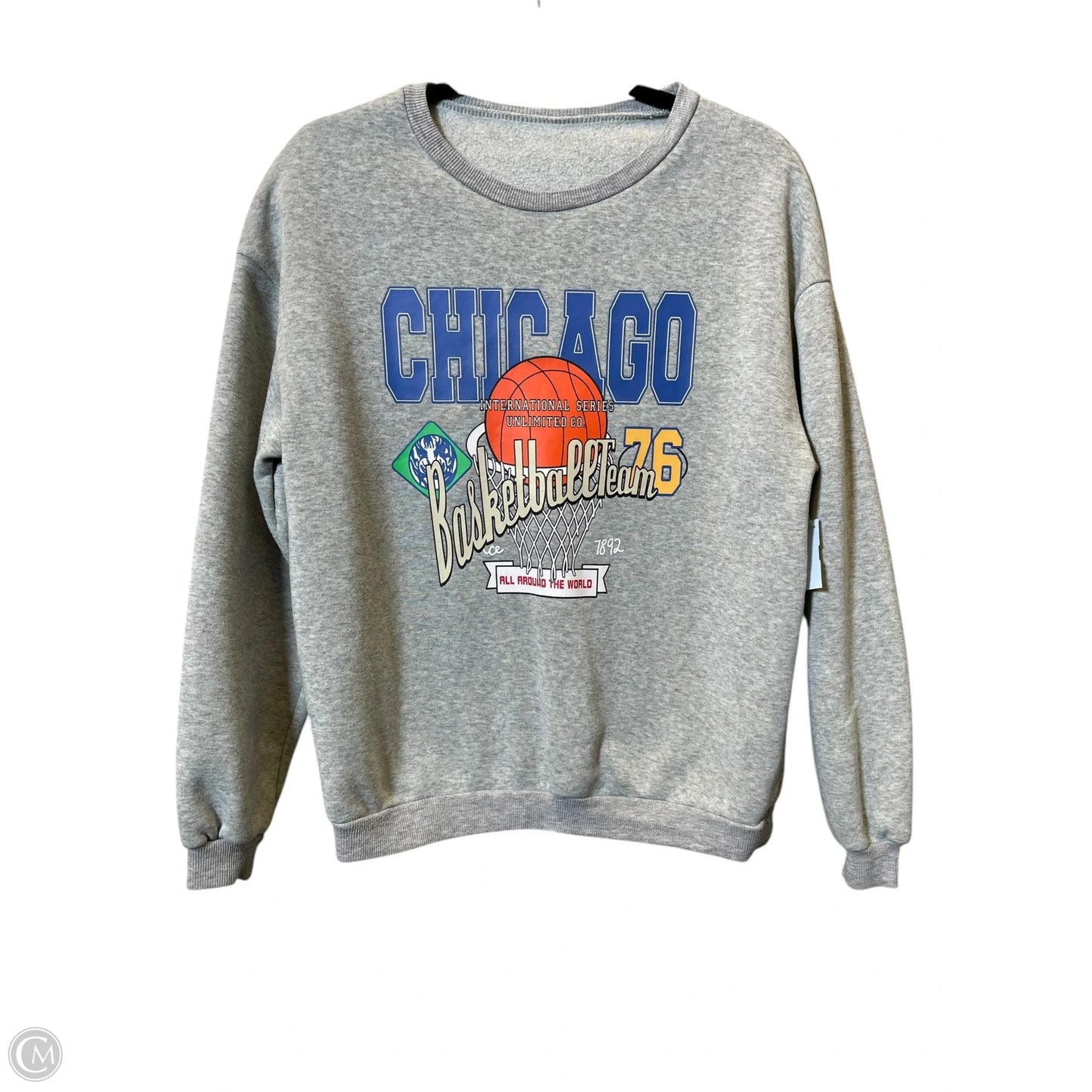 Sweatshirt Crewneck By Shein In Grey, Size: S