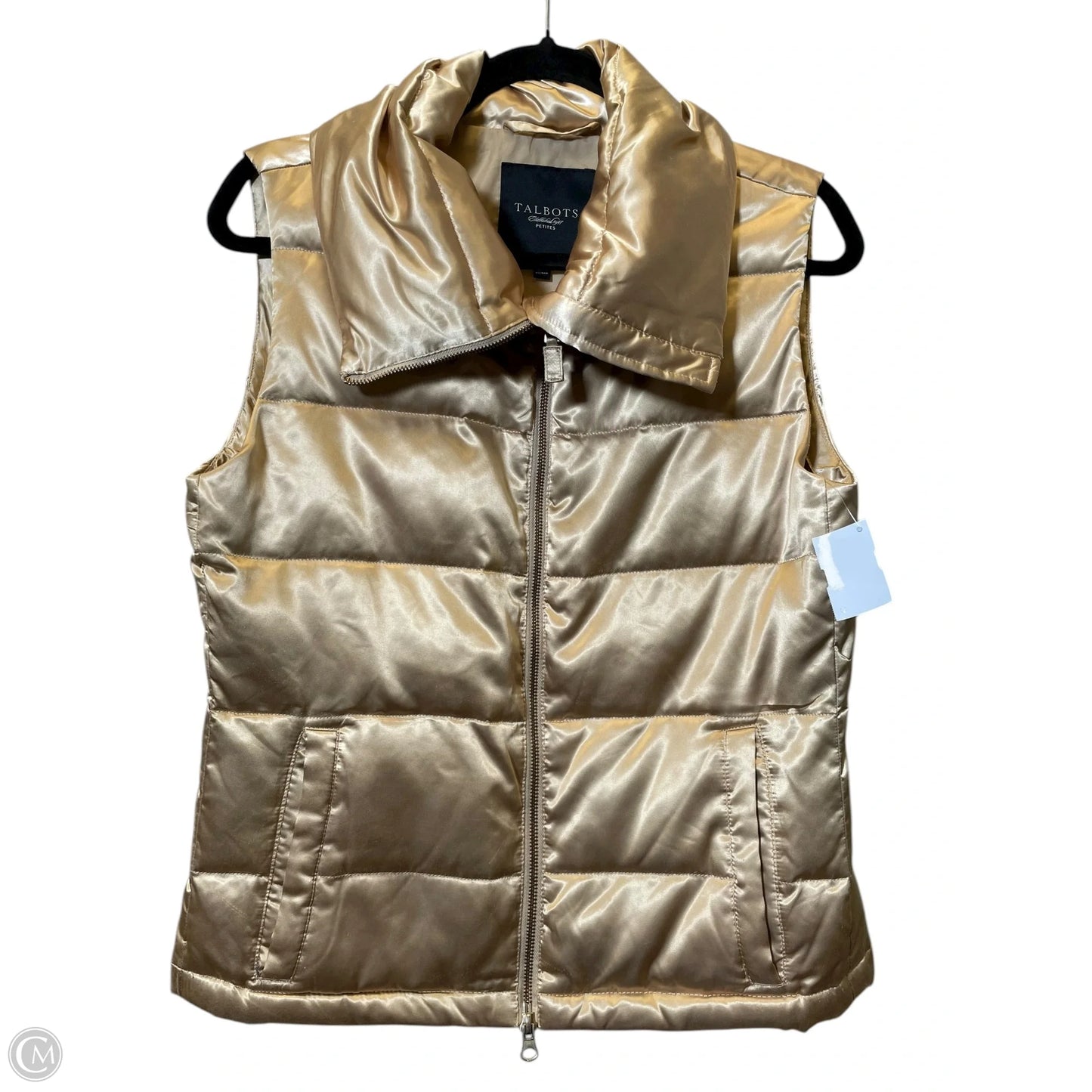 Vest Puffer & Quilted By Talbots In Gold, Size: S