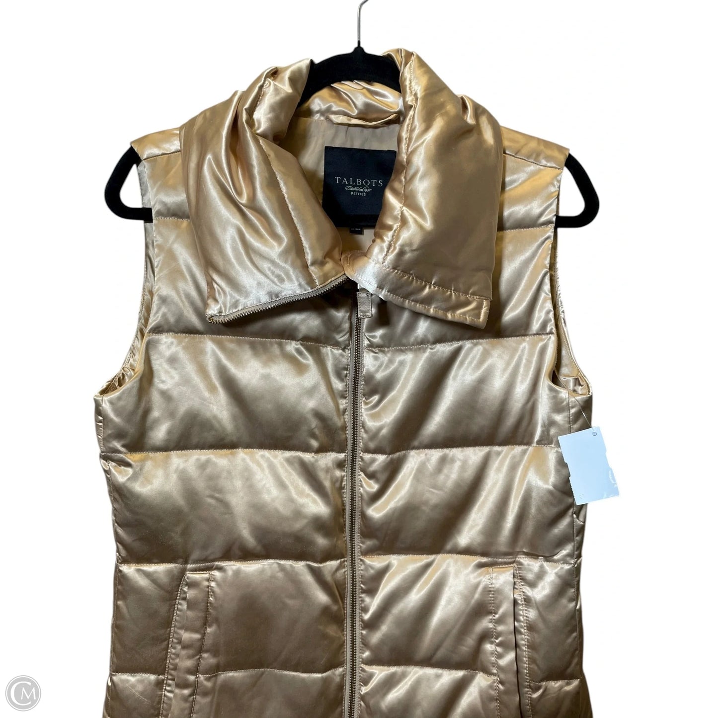 Vest Puffer & Quilted By Talbots In Gold, Size: S