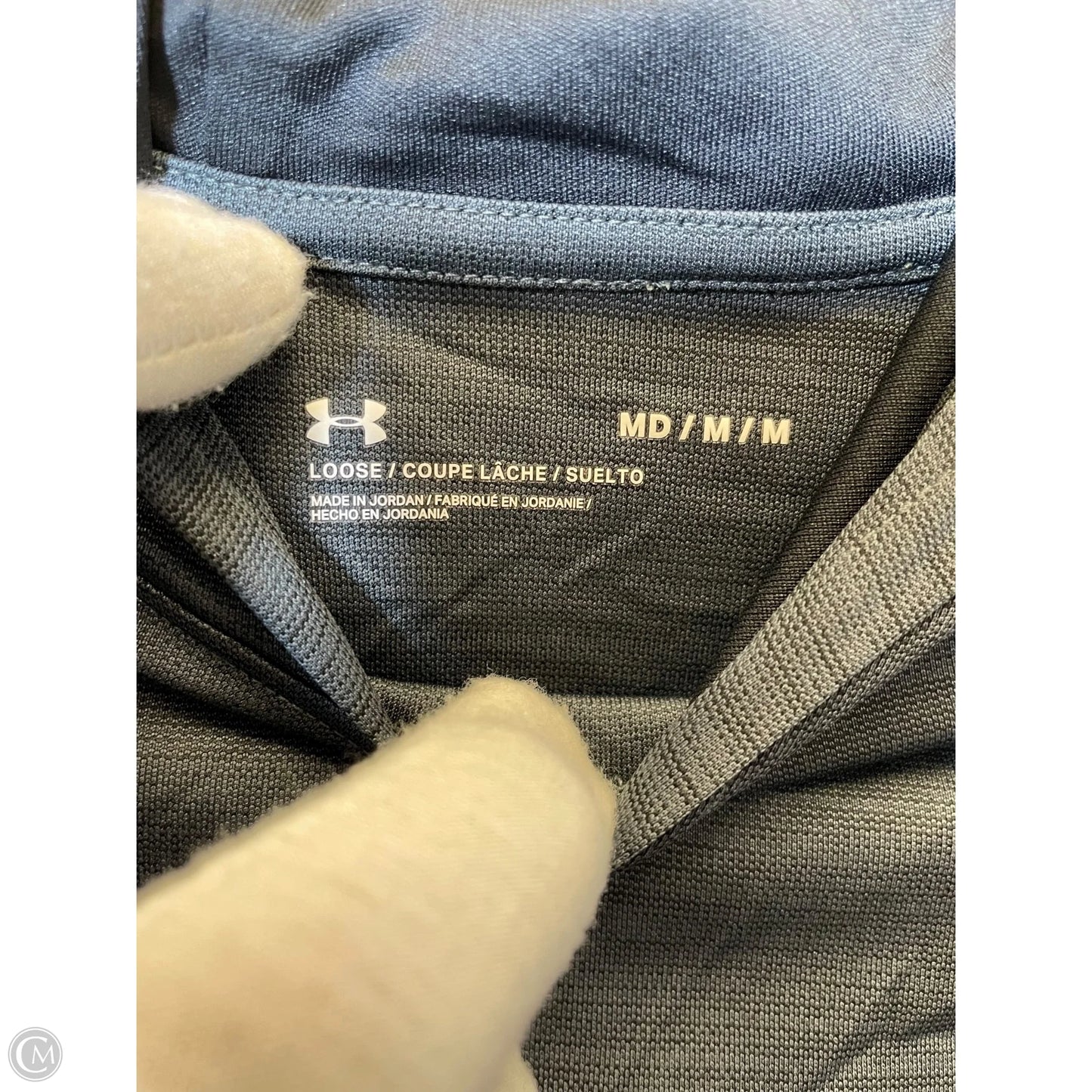 Athletic Sweatshirt Hoodie By Under Armour In Grey, Size: M