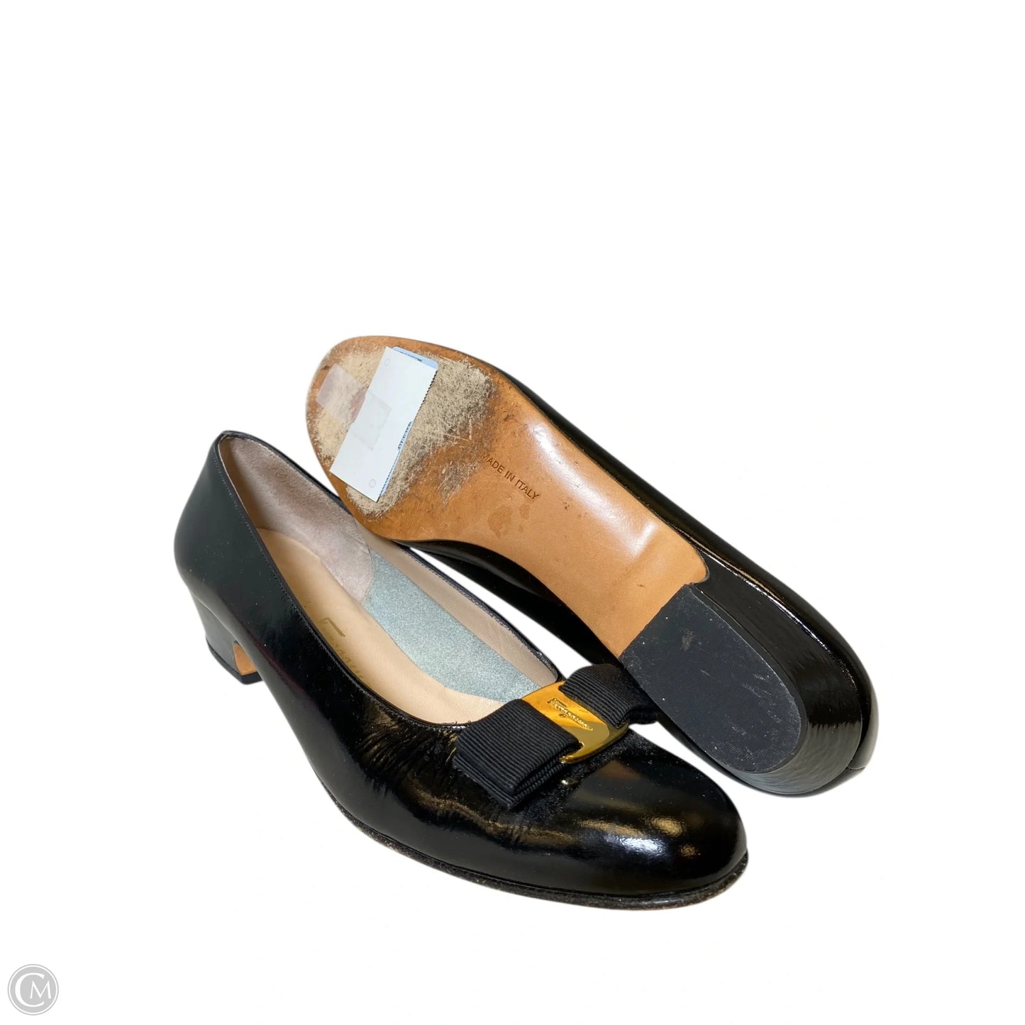 Shoes Luxury Designer By Ferragamo In Black, Size: 10