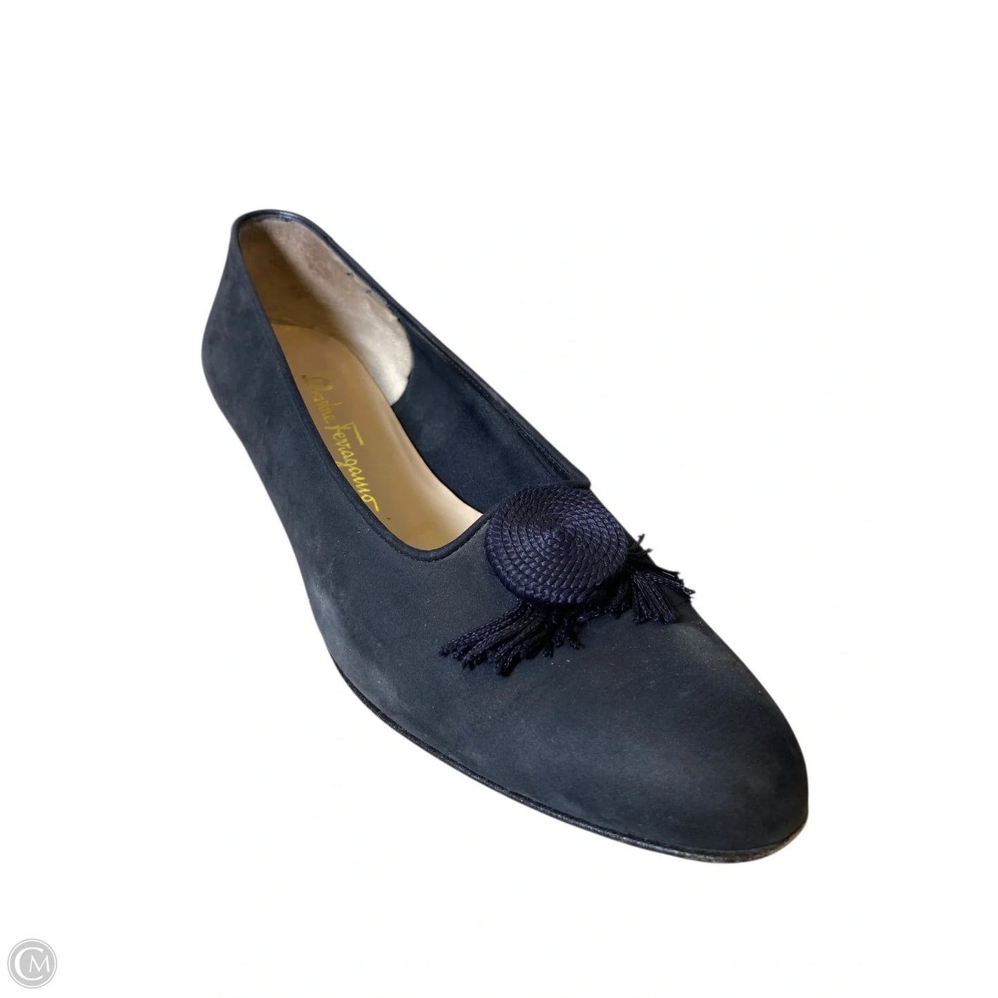 Shoes Luxury Designer By Ferragamo In Navy, Size: 10