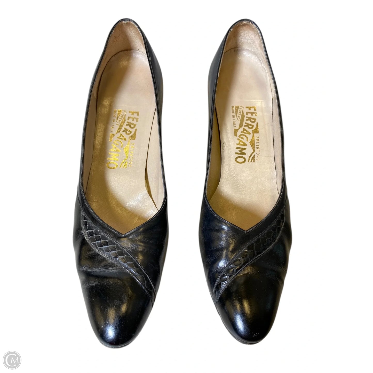 Shoes Luxury Designer By Ferragamo In Black, Size: 10