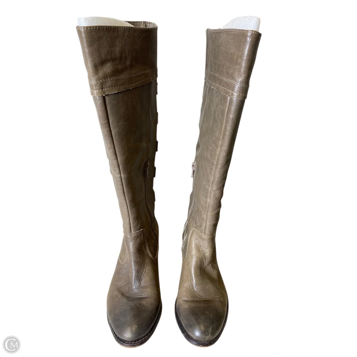 Boots Knee Flats By Arturo Chiang In Taupe, Size: 6.5