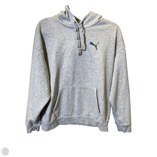 Sweatshirt Hoodie By Puma In Grey, Size: M