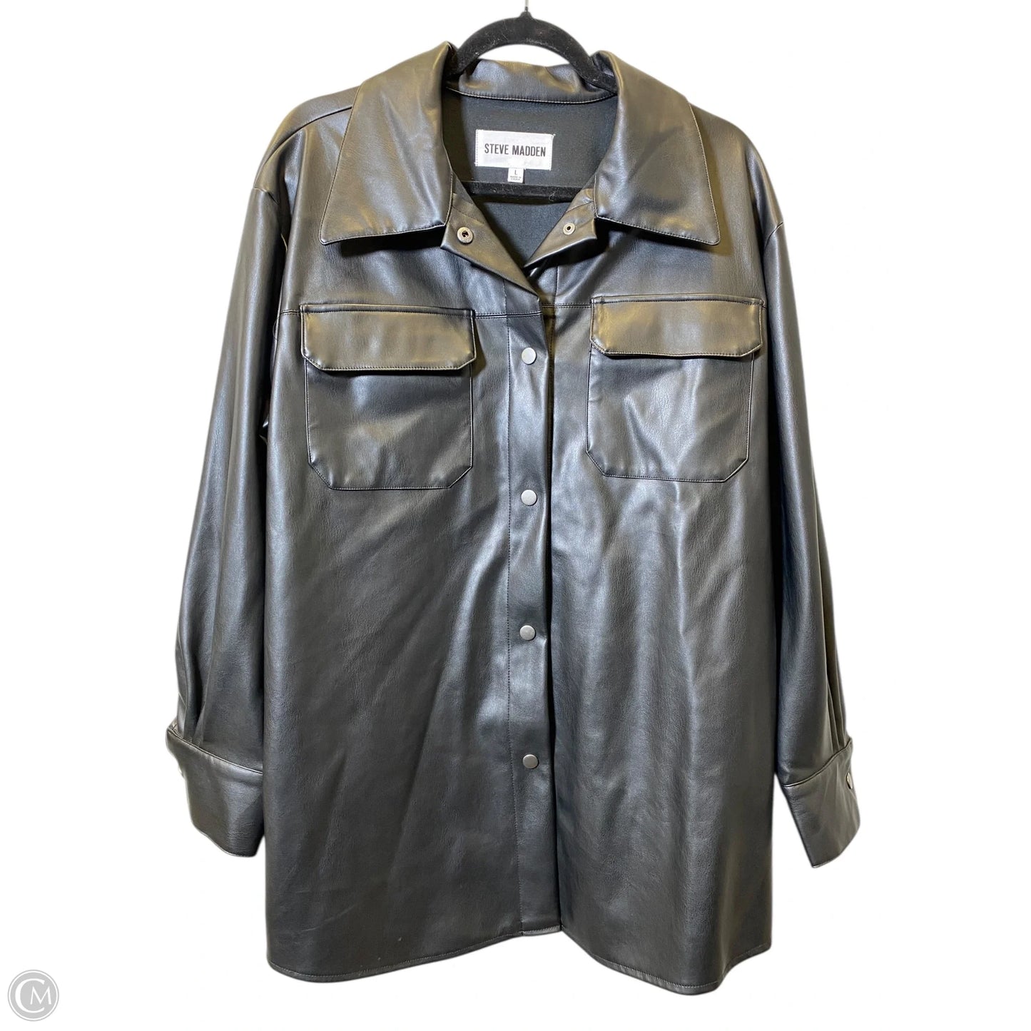 Jacket Leather By Steve Madden In Black, Size: L