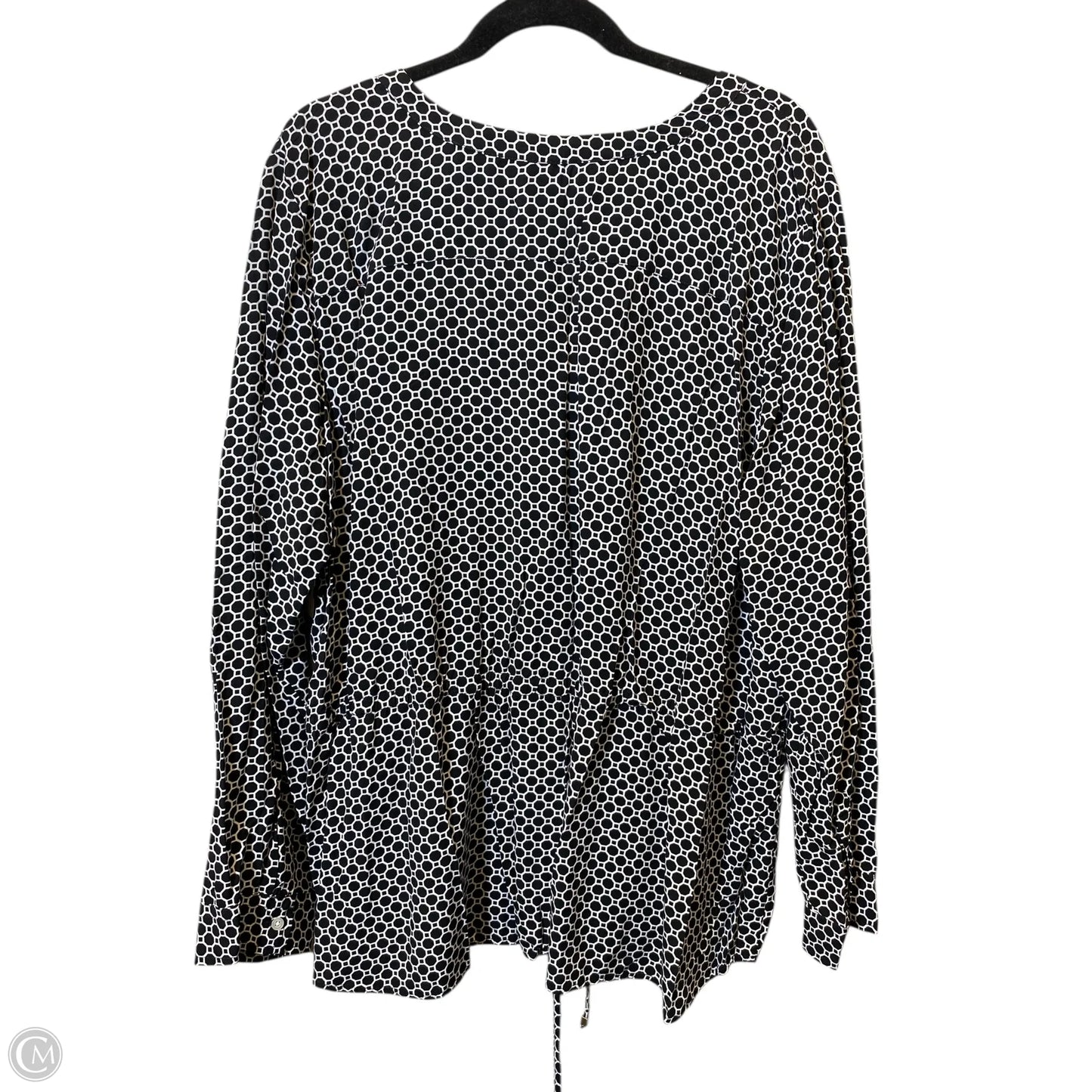 Top Long Sleeve By Talbots In Black & White, Size: Xl