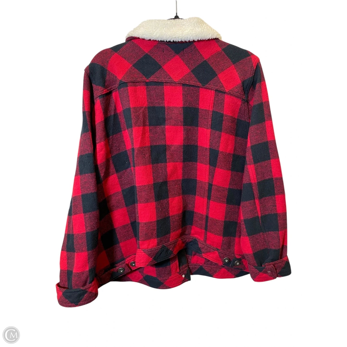 Jacket Faux Fur & Sherpa By Torrid In Black & Red, Size: 4x