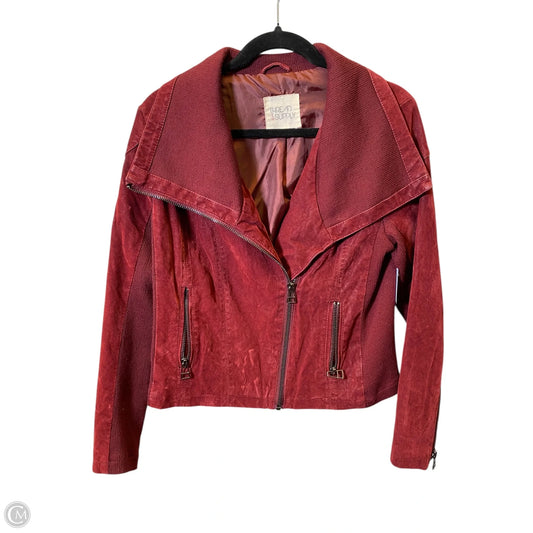 Jacket Moto By Thread And Supply In Maroon, Size: L