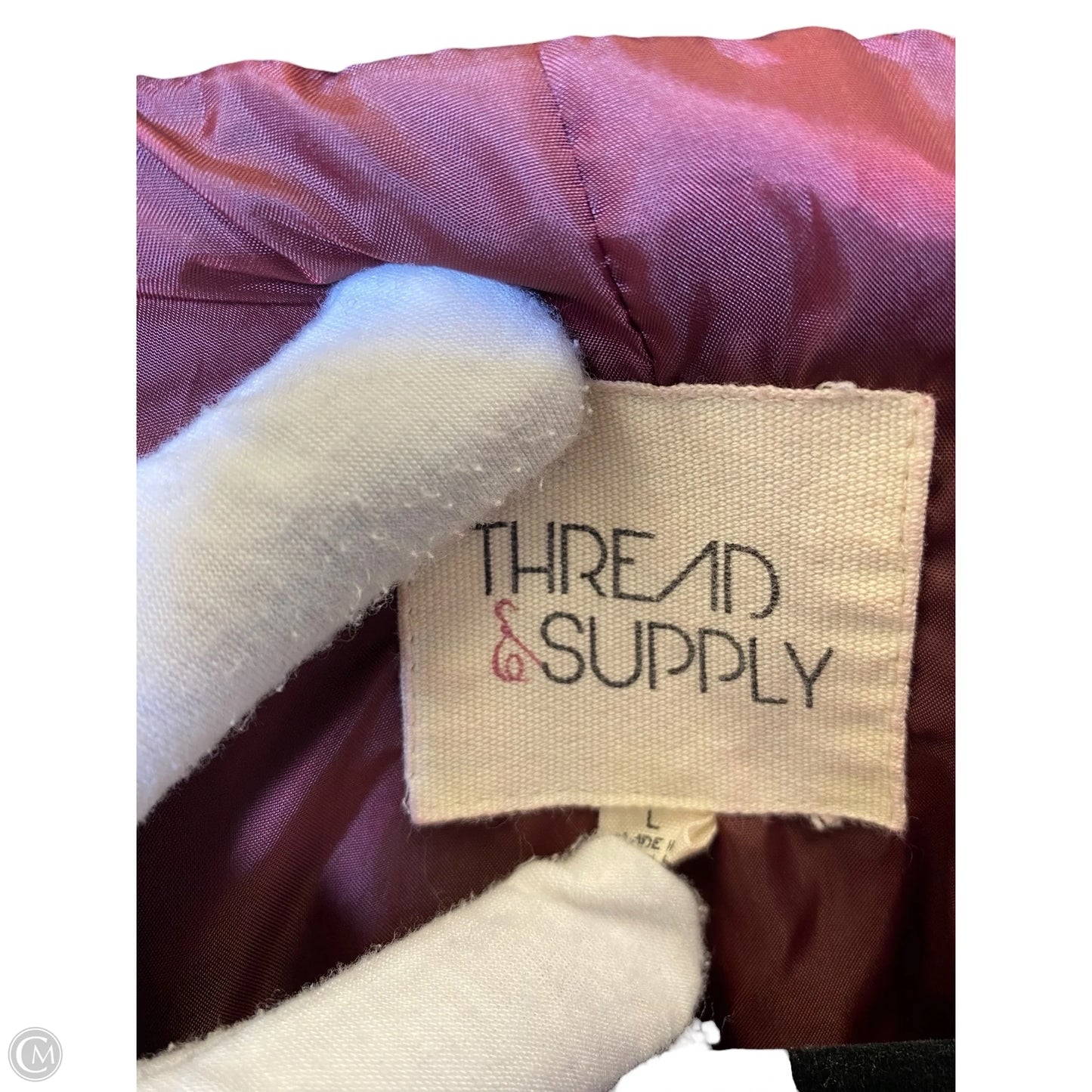 Jacket Moto By Thread And Supply In Maroon, Size: L