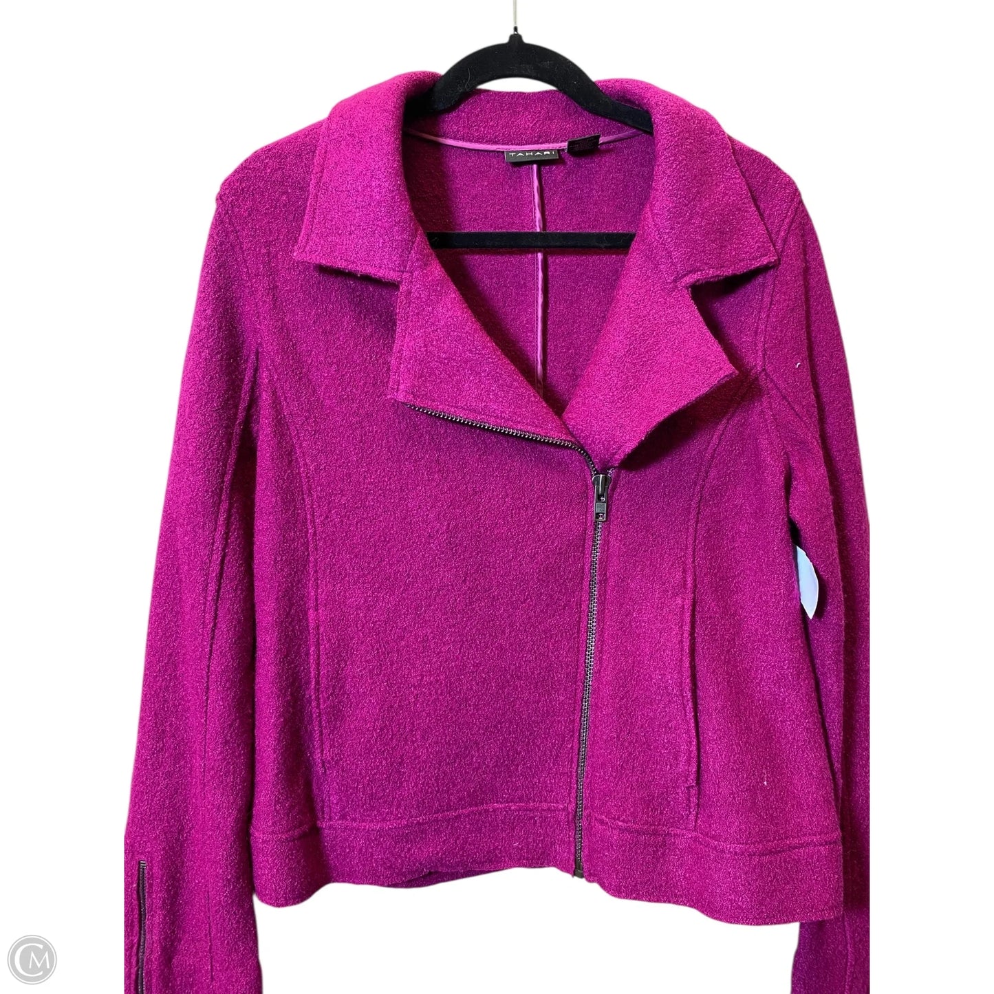 Jacket Moto By Tahari In Purple, Size: L