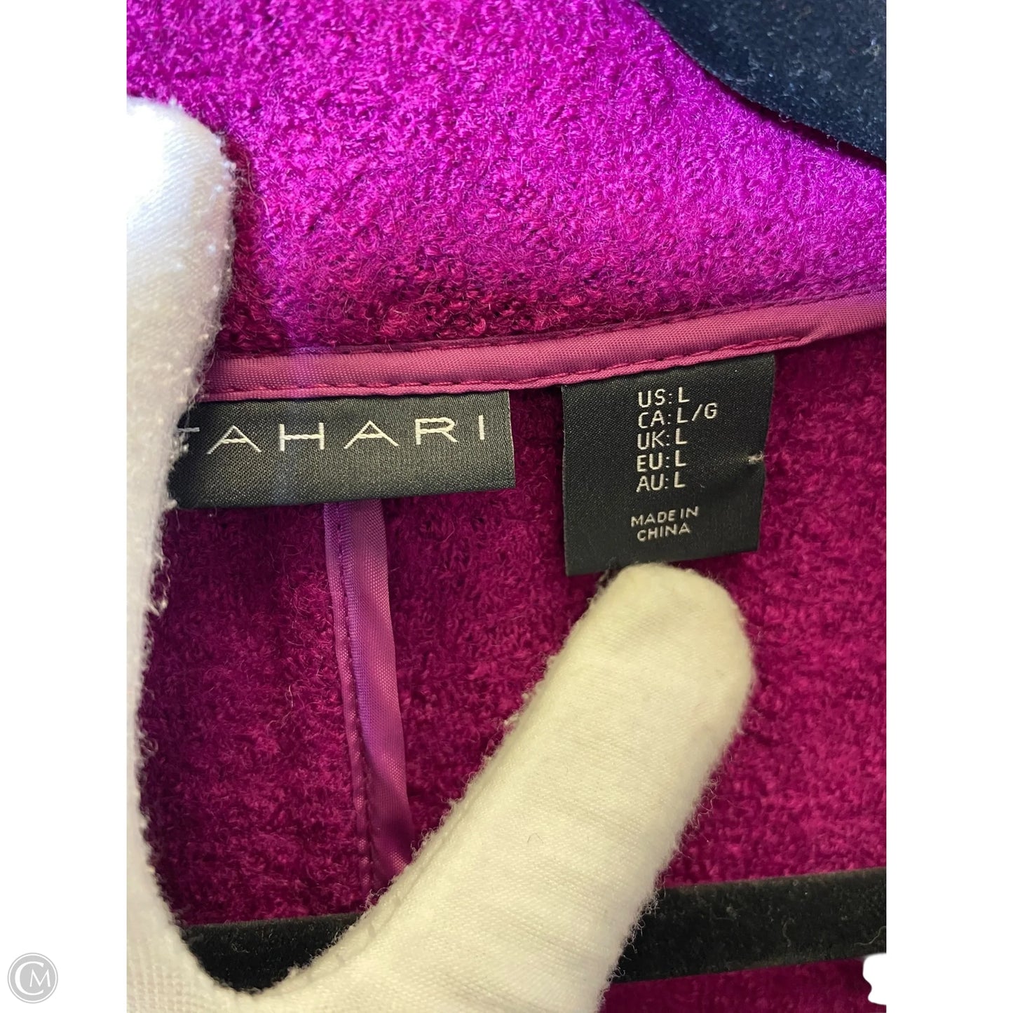 Jacket Moto By Tahari In Purple, Size: L