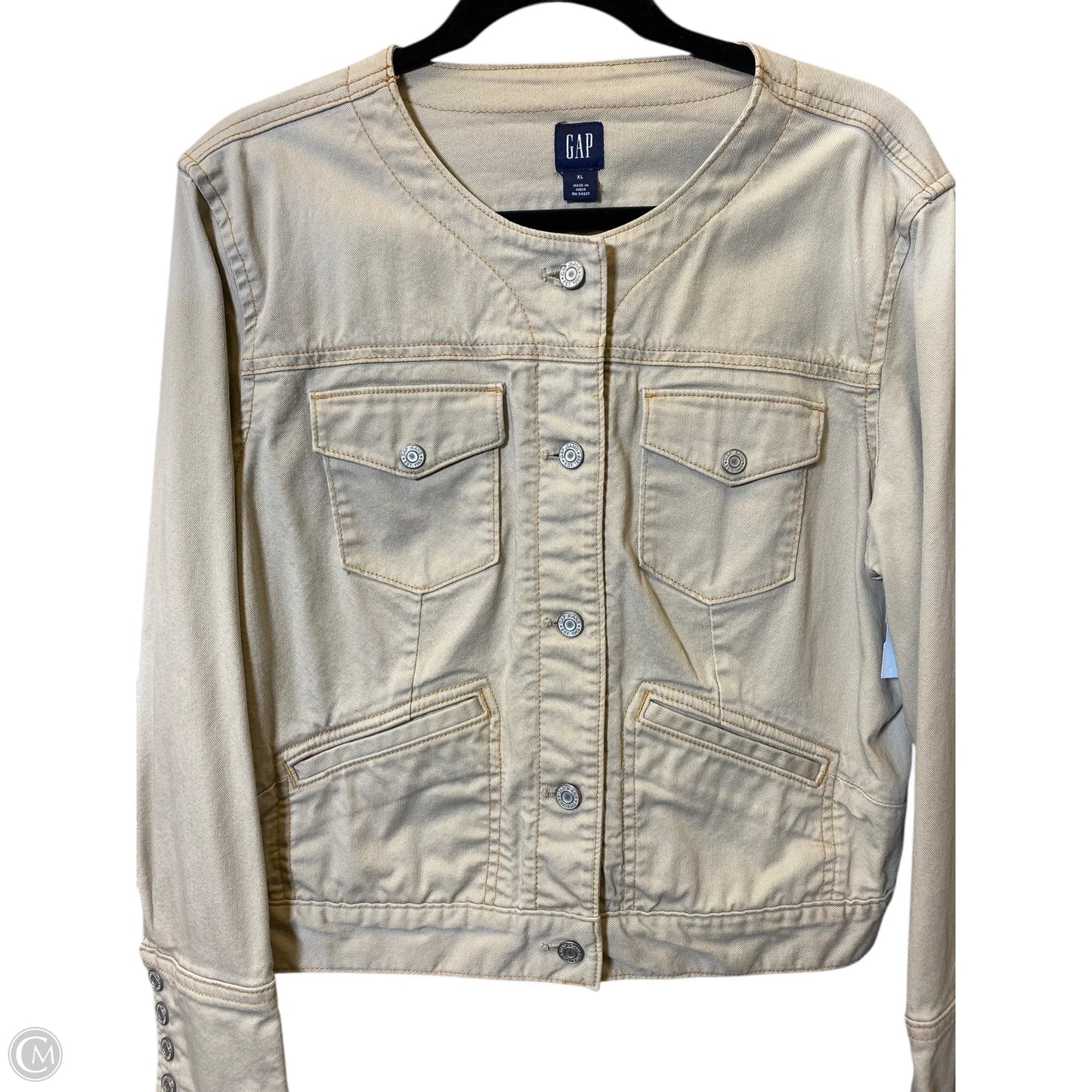 Jacket Denim By Gap In Beige, Size: Xl