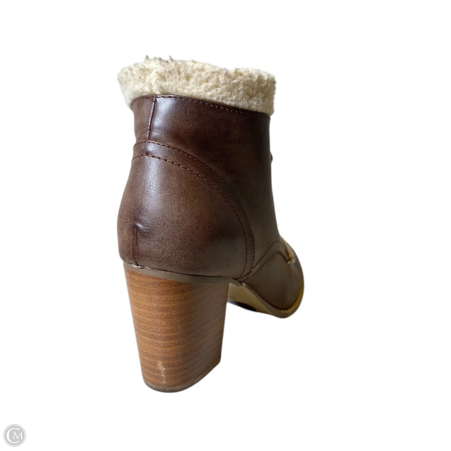 Boots Ankle Heels By Restricted In Brown, Size: 8.5