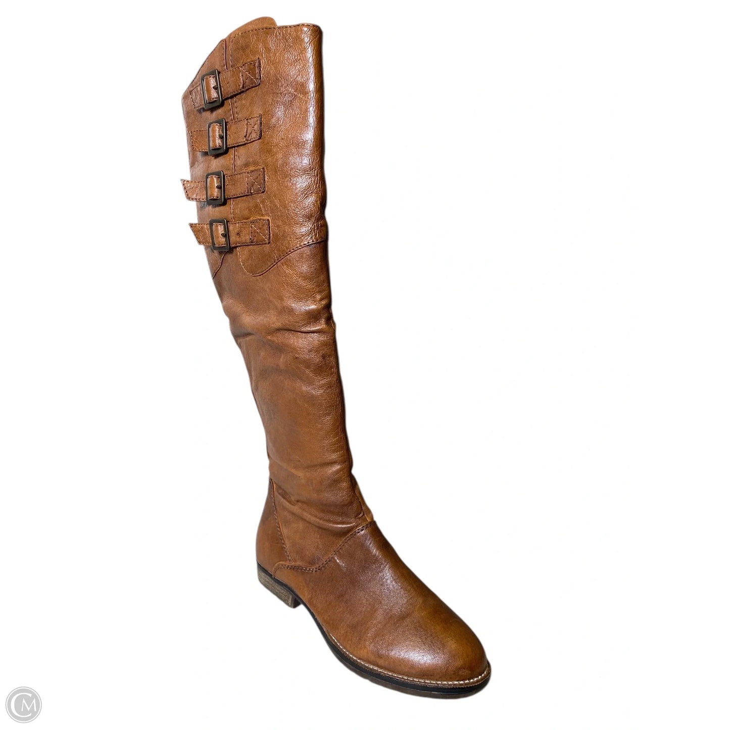 Boots Knee Flats By Clothes Mentor In Brown, Size: 8