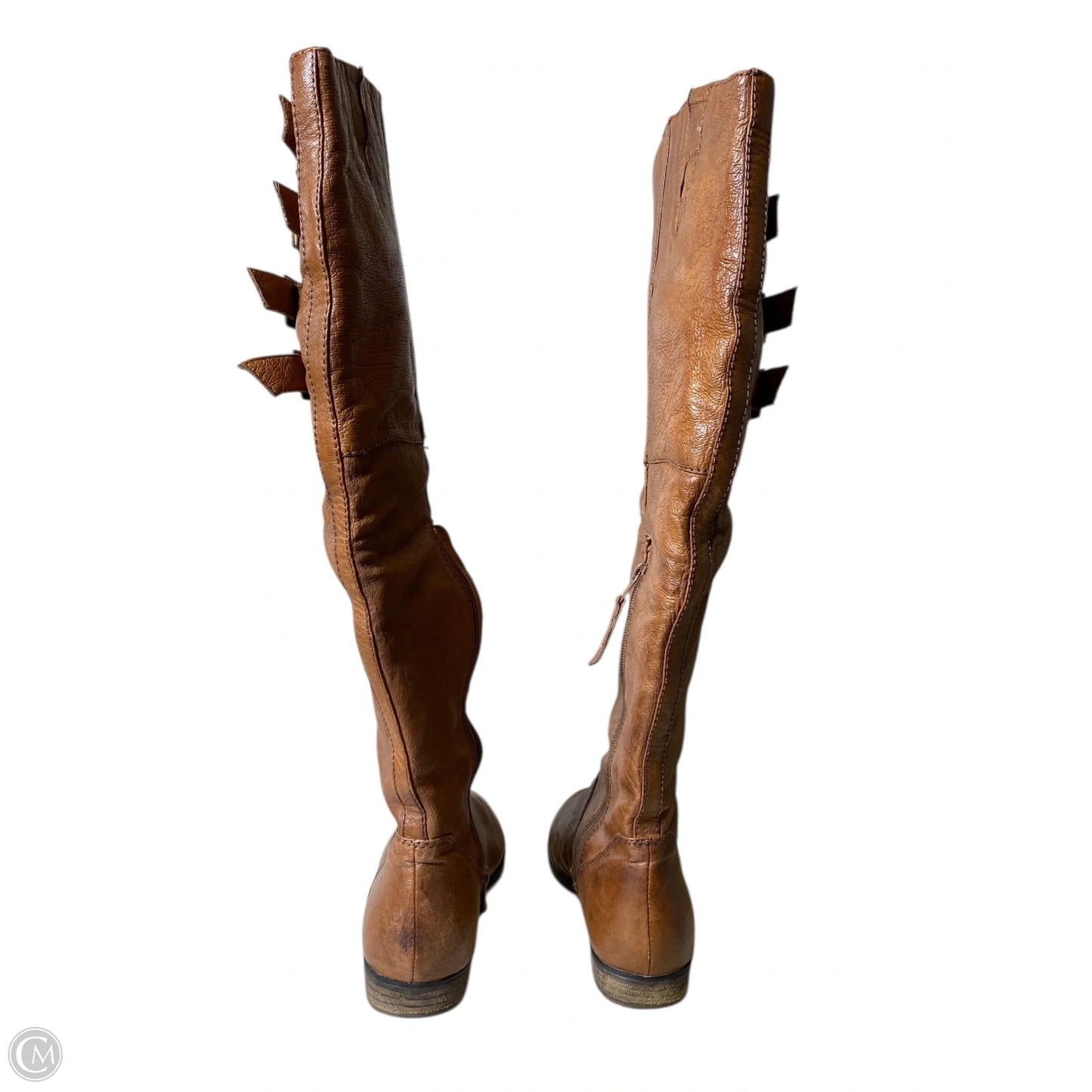 Boots Knee Flats By Clothes Mentor In Brown, Size: 8