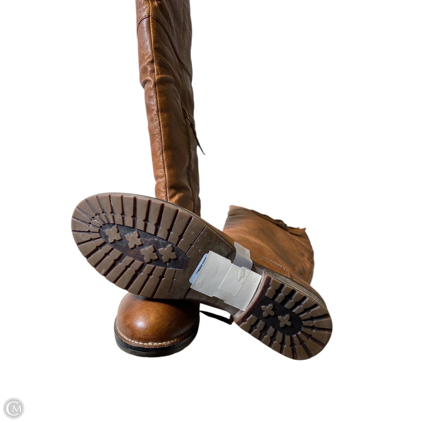 Boots Knee Flats By Clothes Mentor In Brown, Size: 8