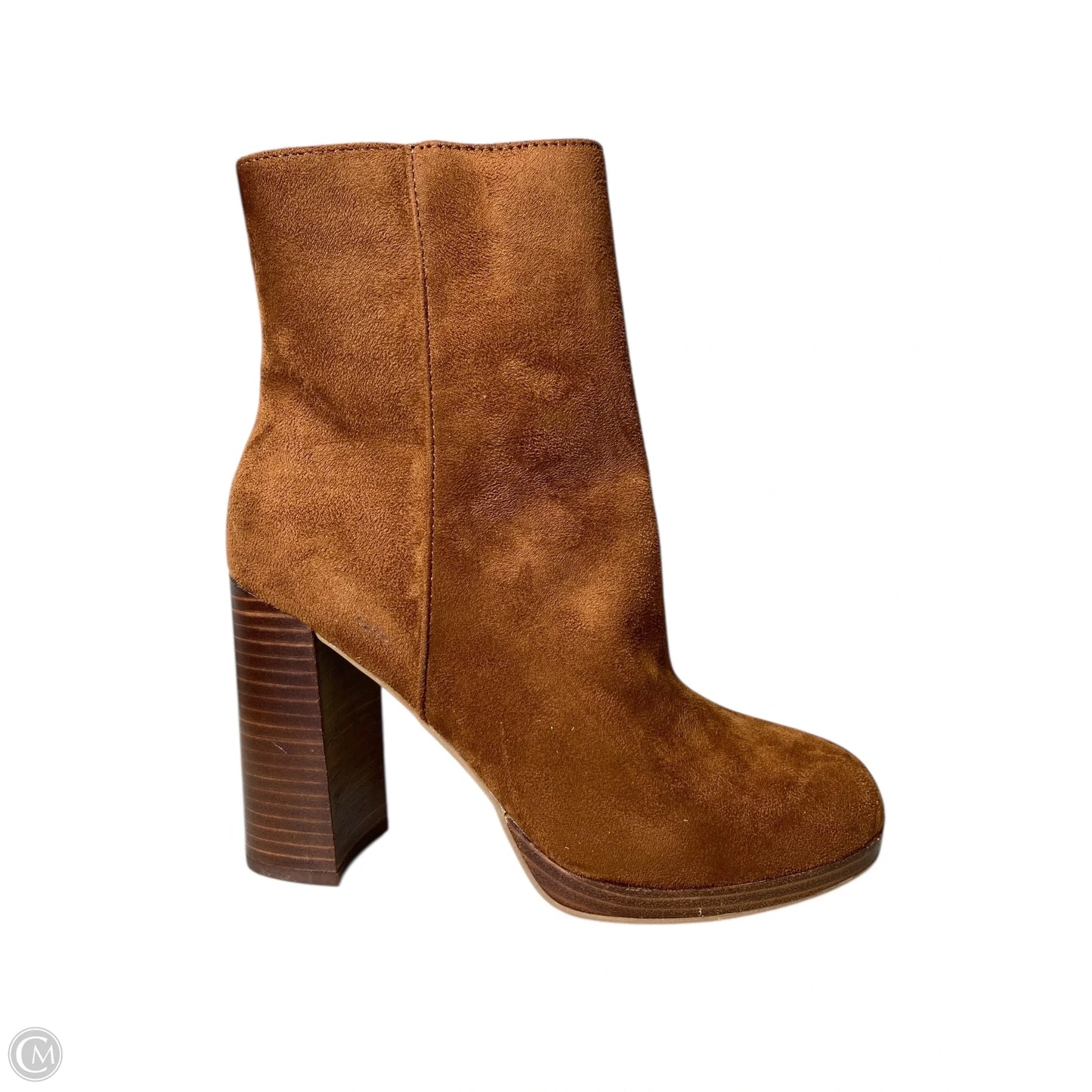 Boots Ankle Heels By Clothes Mentor In Brown, Size: 7.5