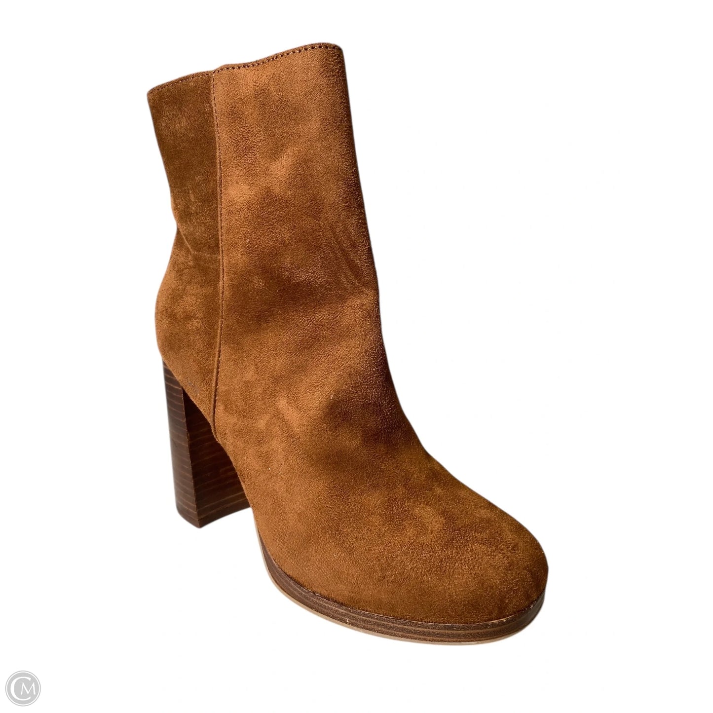 Boots Ankle Heels By Clothes Mentor In Brown, Size: 7.5