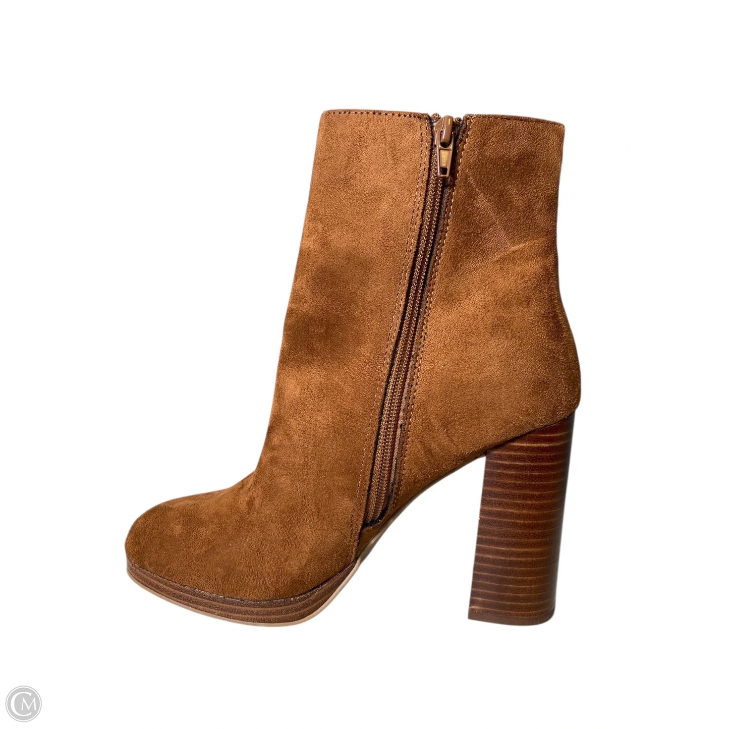 Boots Ankle Heels By Clothes Mentor In Brown, Size: 7.5