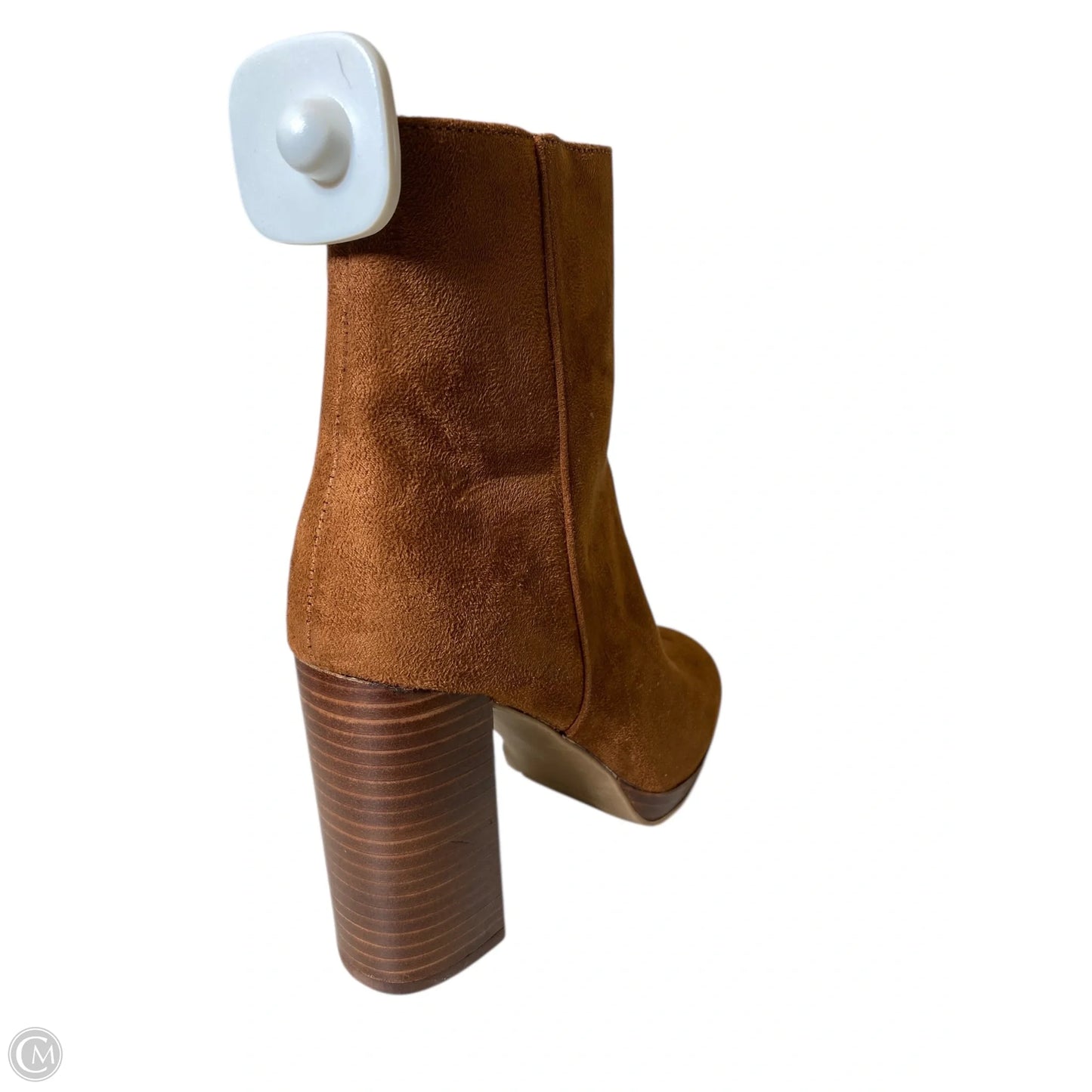 Boots Ankle Heels By Clothes Mentor In Brown, Size: 7.5