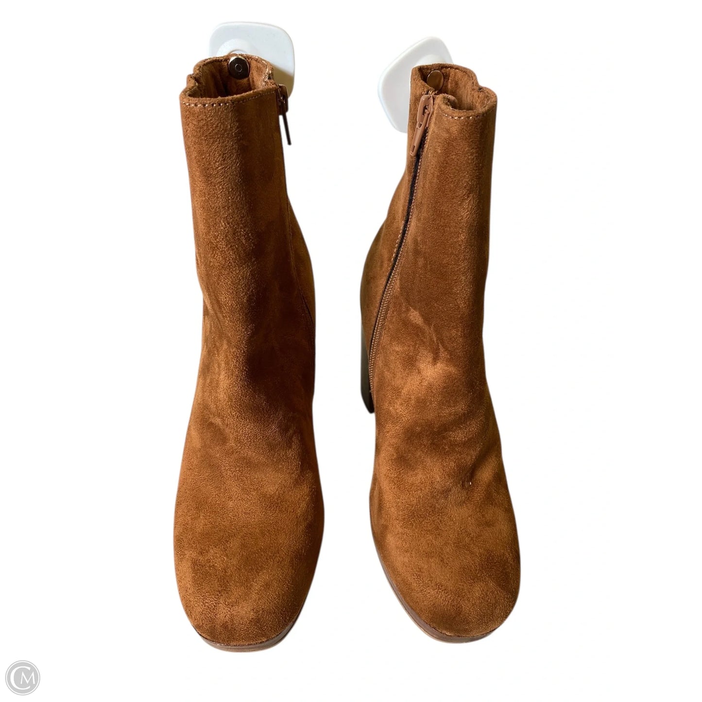 Boots Ankle Heels By Clothes Mentor In Brown, Size: 7.5