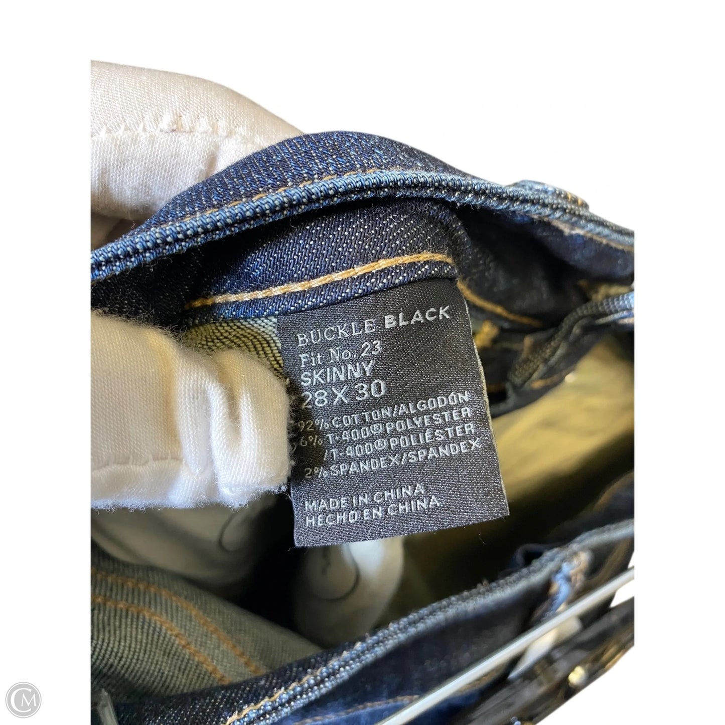 Jeans Skinny By Buckle Black In Blue Denim, Size: 6