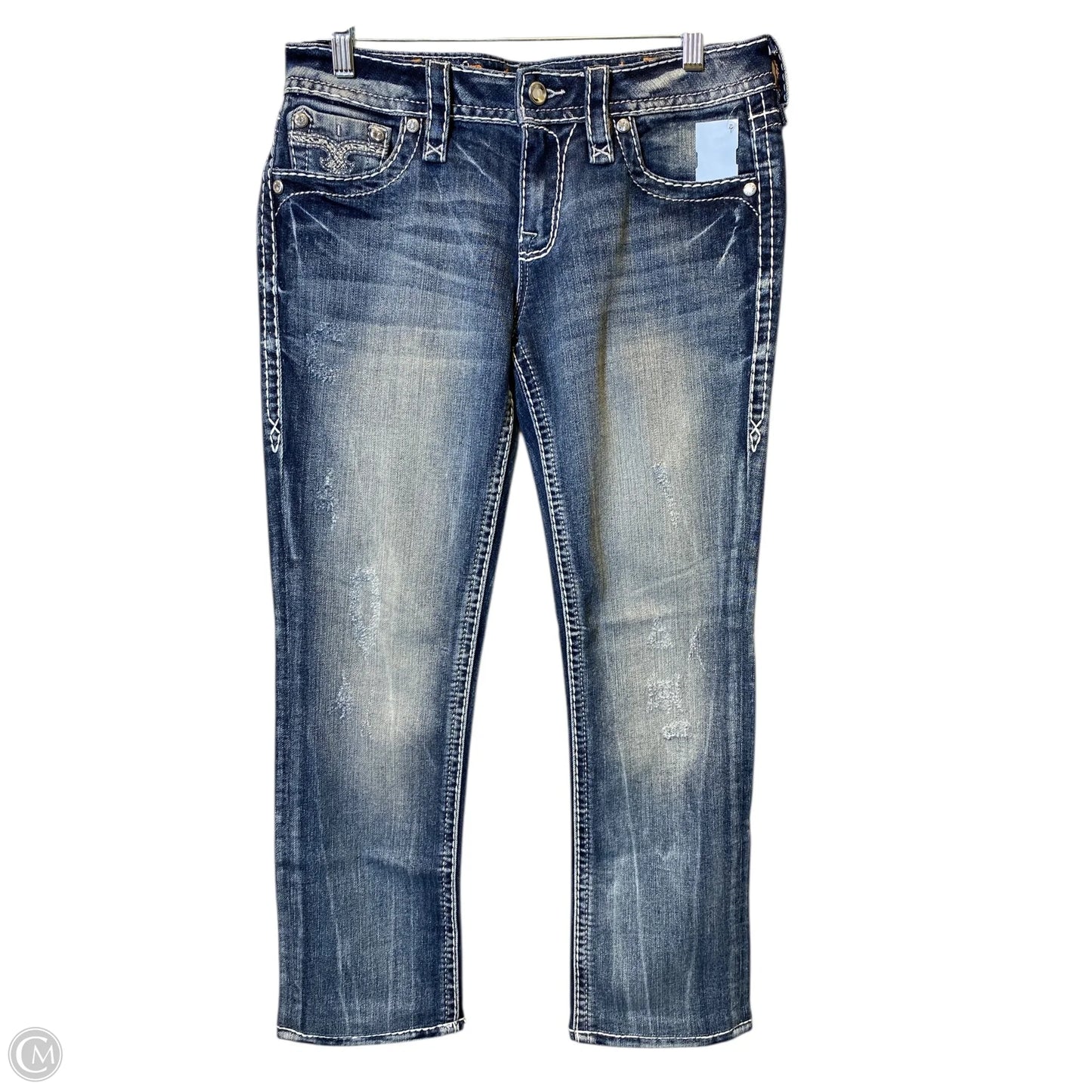 Jeans Straight By Rock Revival In Blue Denim, Size: 8