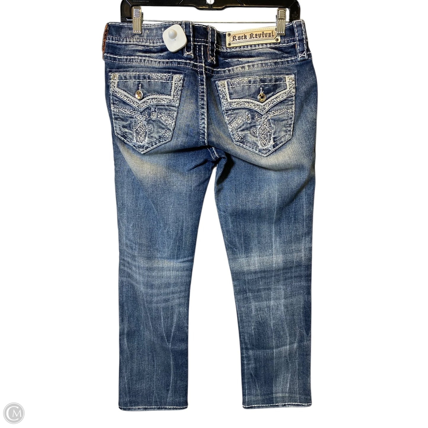 Jeans Straight By Rock Revival In Blue Denim, Size: 8