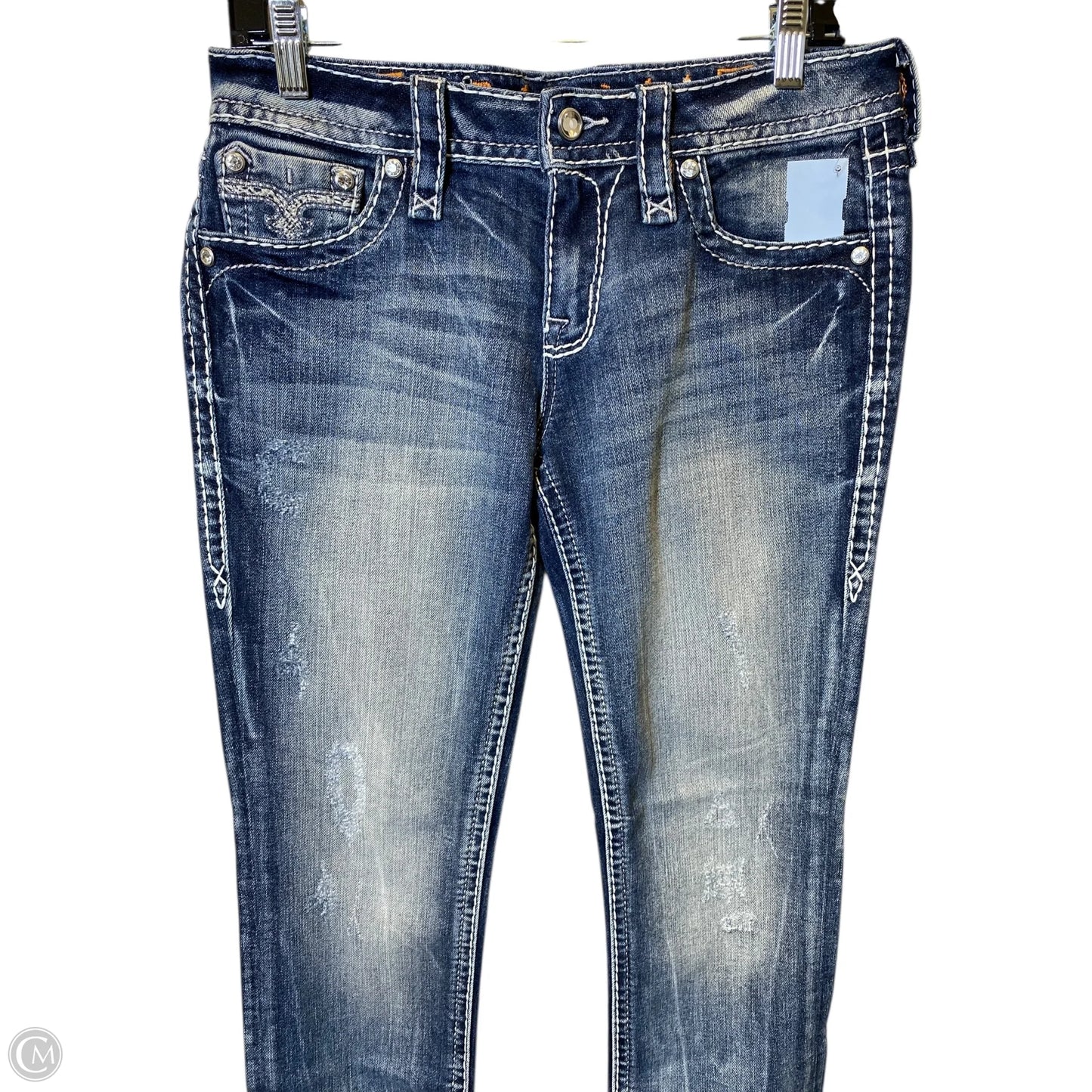 Jeans Straight By Rock Revival In Blue Denim, Size: 8
